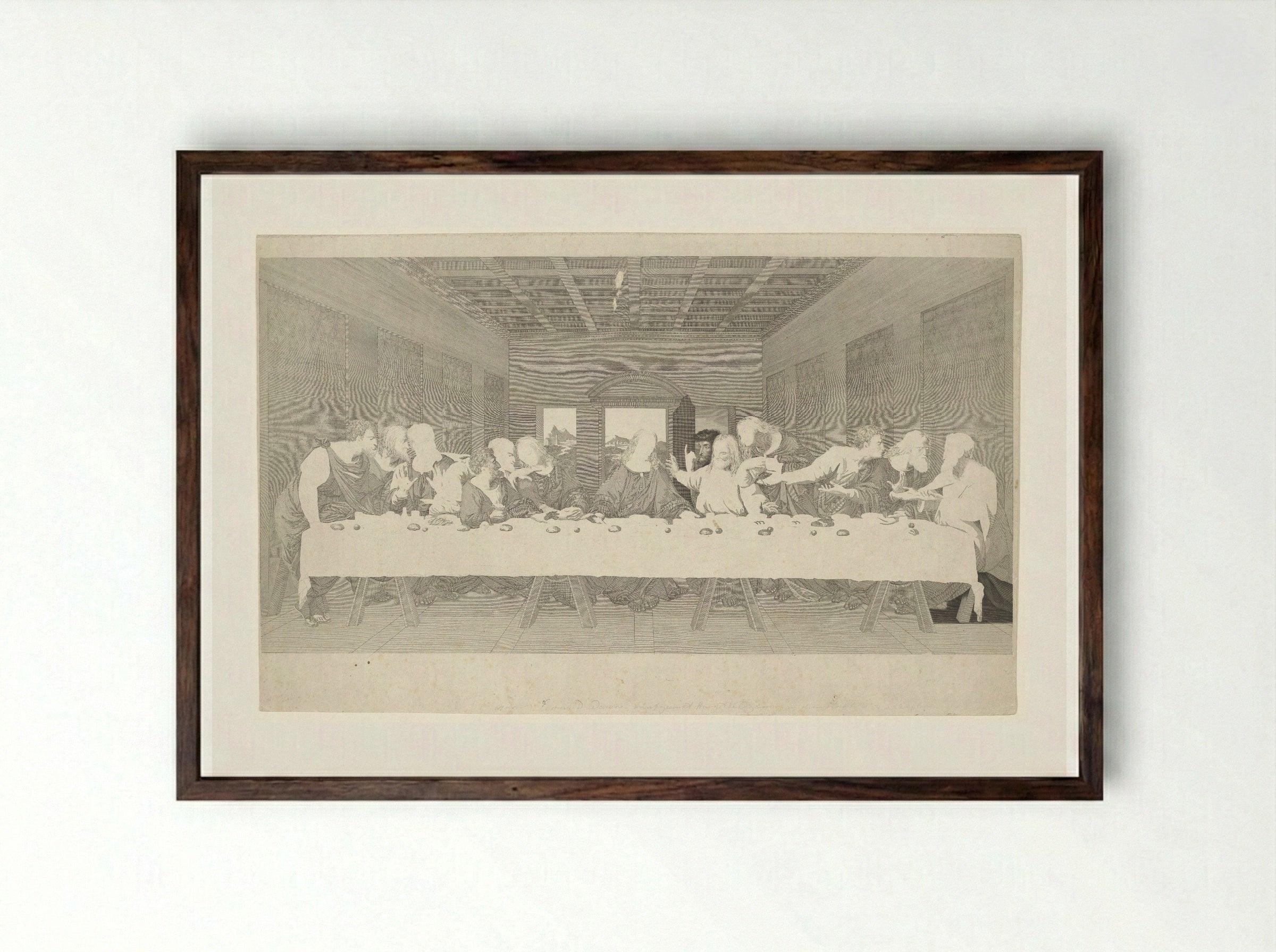 The Last Supper (After Leonardo da Vinci) - Raphael Morghen - Framed Print Dark Wood