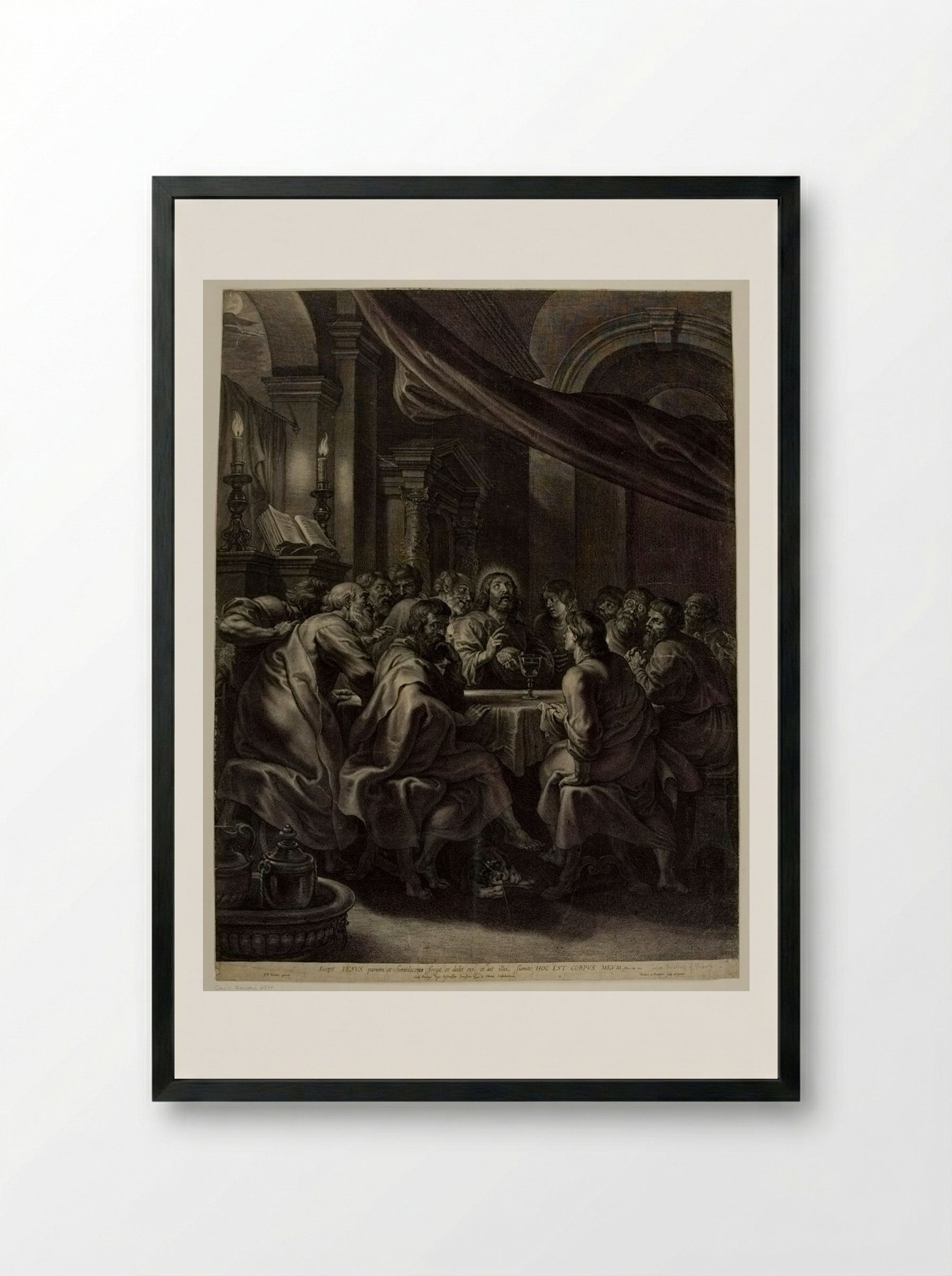 The Last Supper - Boetius Adamsz. Bolswert - Framed Print Black