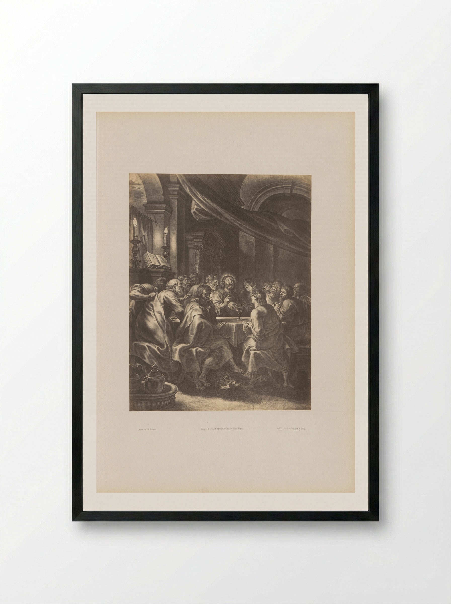 The Last Supper - Boëtius Adamsz. Bolswert - Framed Print Black