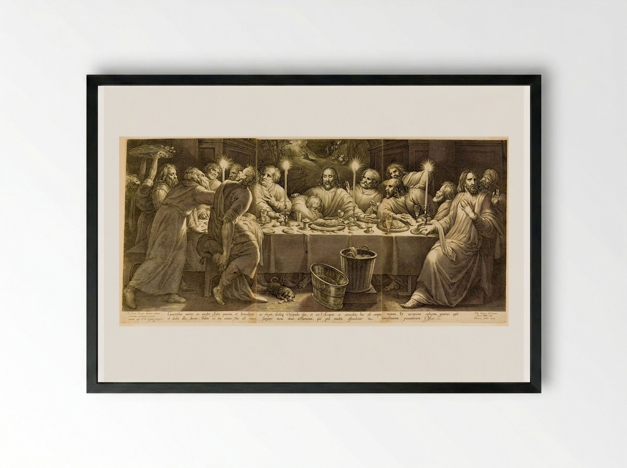 The Last Supper - Jan Harmensz. Muller - Framed Print Black
