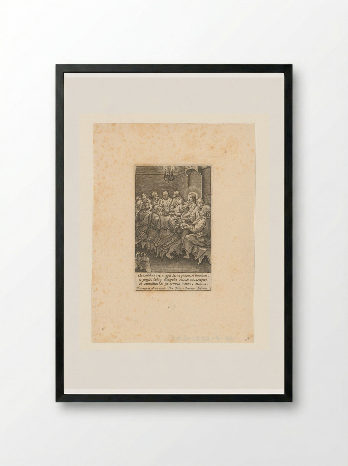 The Last Supper - Hieronymus Wierix - Framed Print Black