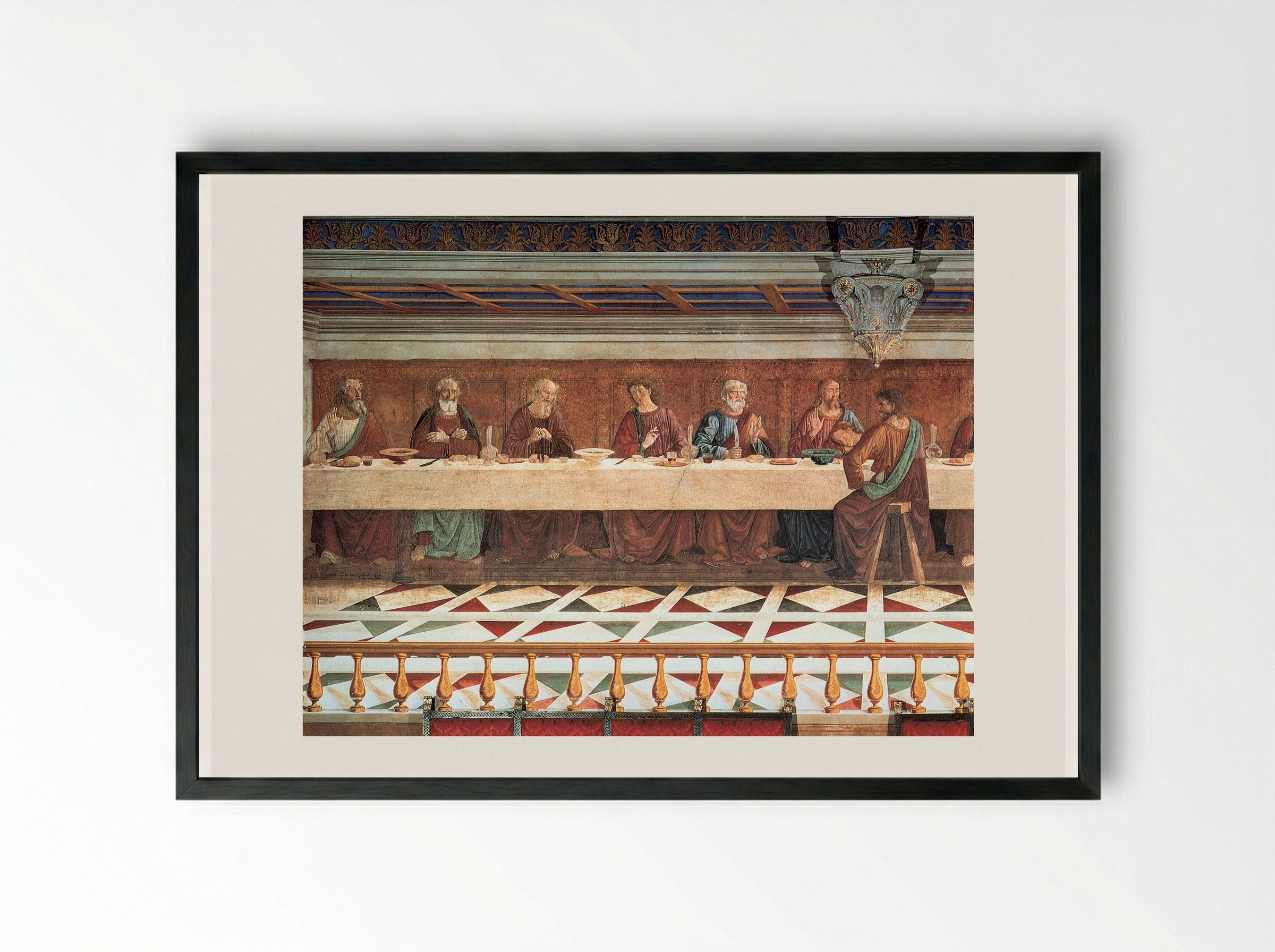 The Last Supper - Domenico Ghirlandaio - Framed Print Black