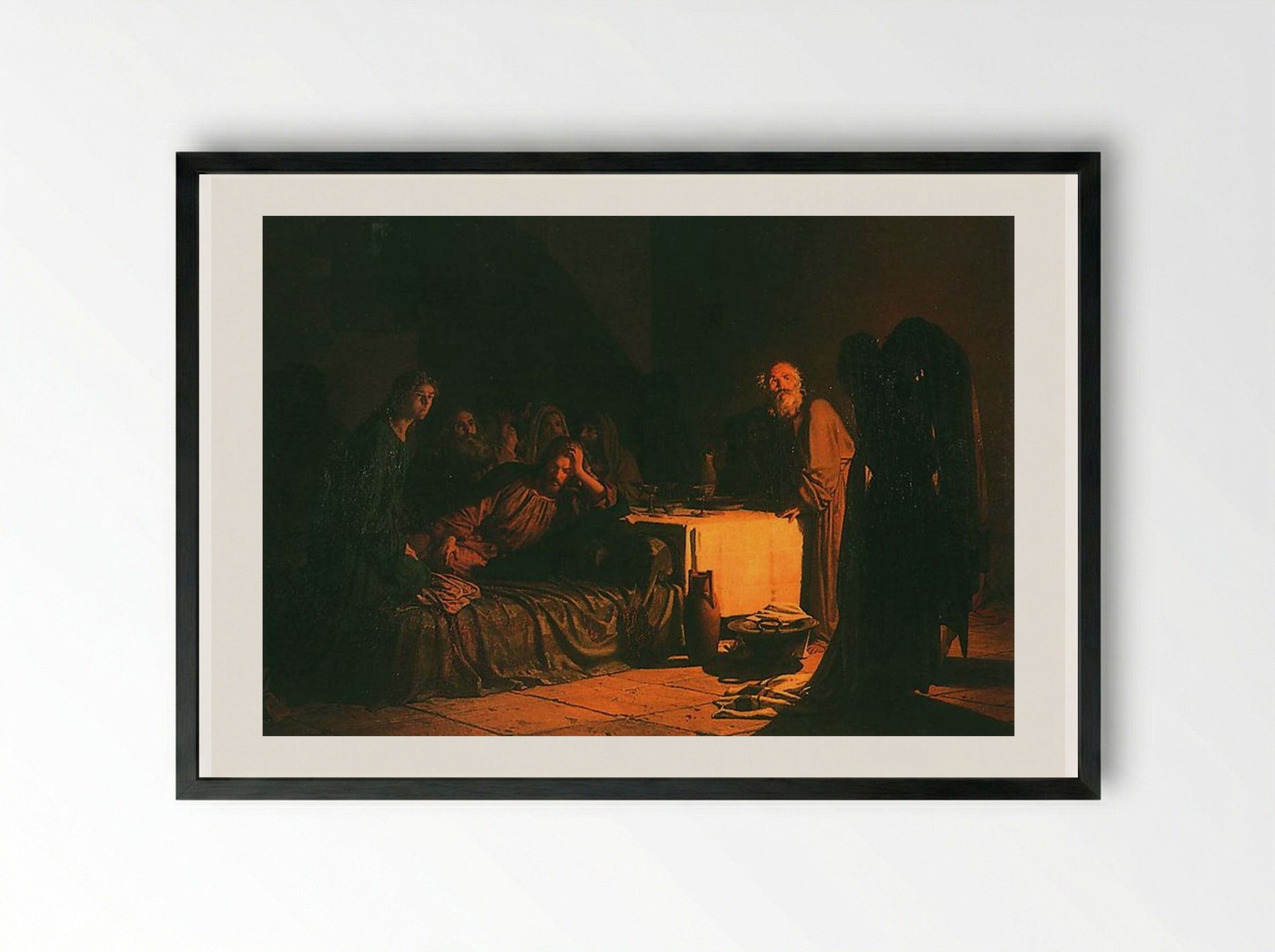 The Last Supper - Nikolai Ge - Framed Print Black
