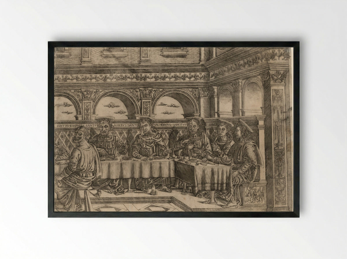 The Last Supper - Lucantonio degli Uberti - Framed Print Black