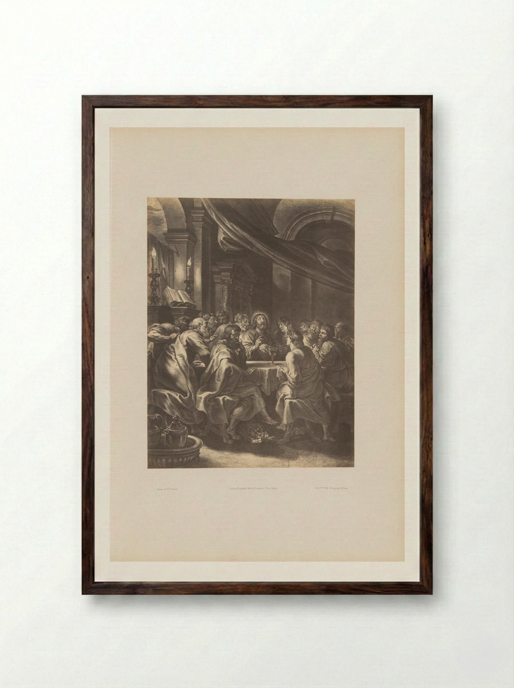 The Last Supper - Boëtius Adamsz. Bolswert - Framed Print Dark Wood