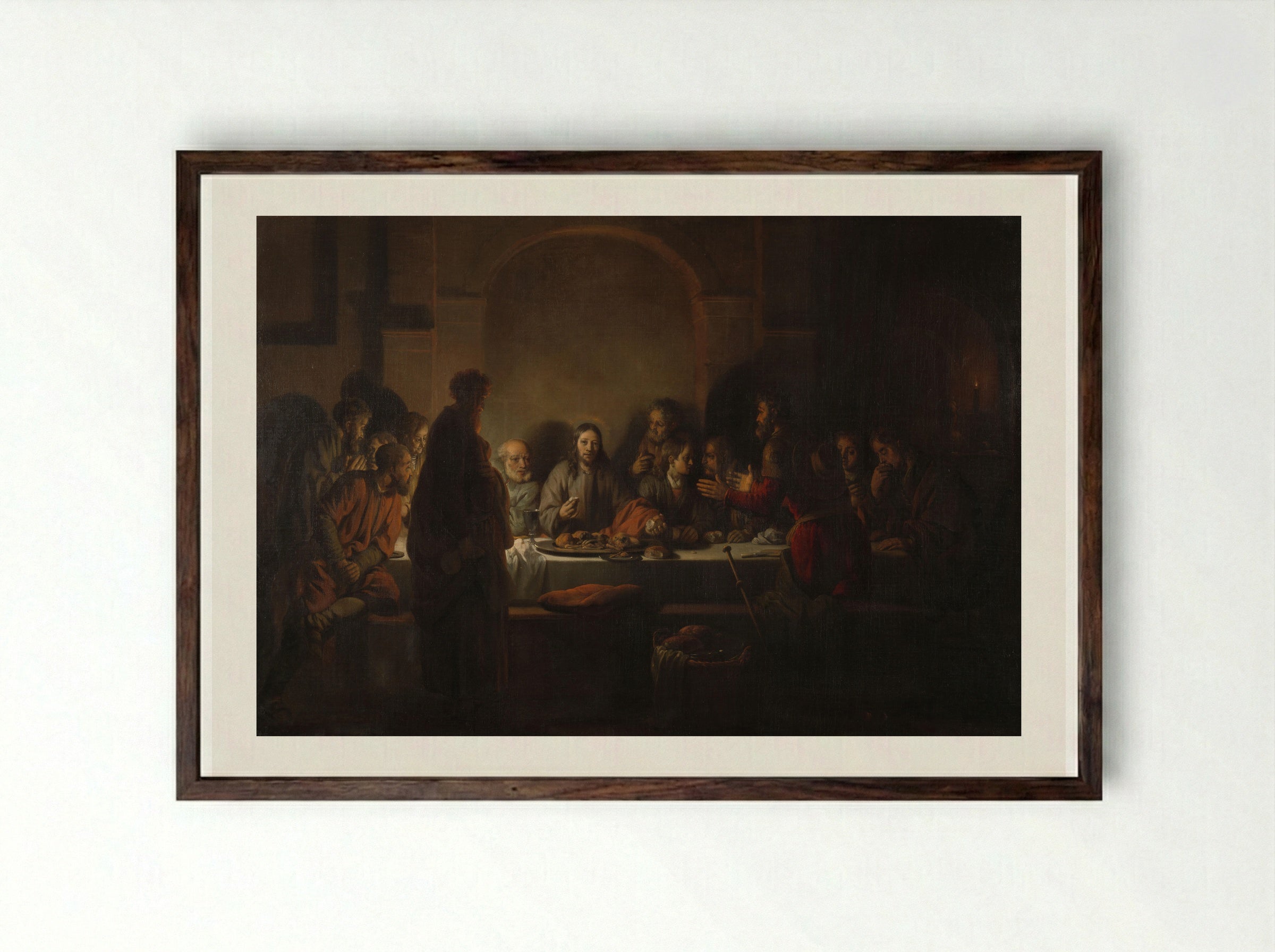 The Last Supper - Gerbrand van den Eeckhout - Framed Print Dark Wood
