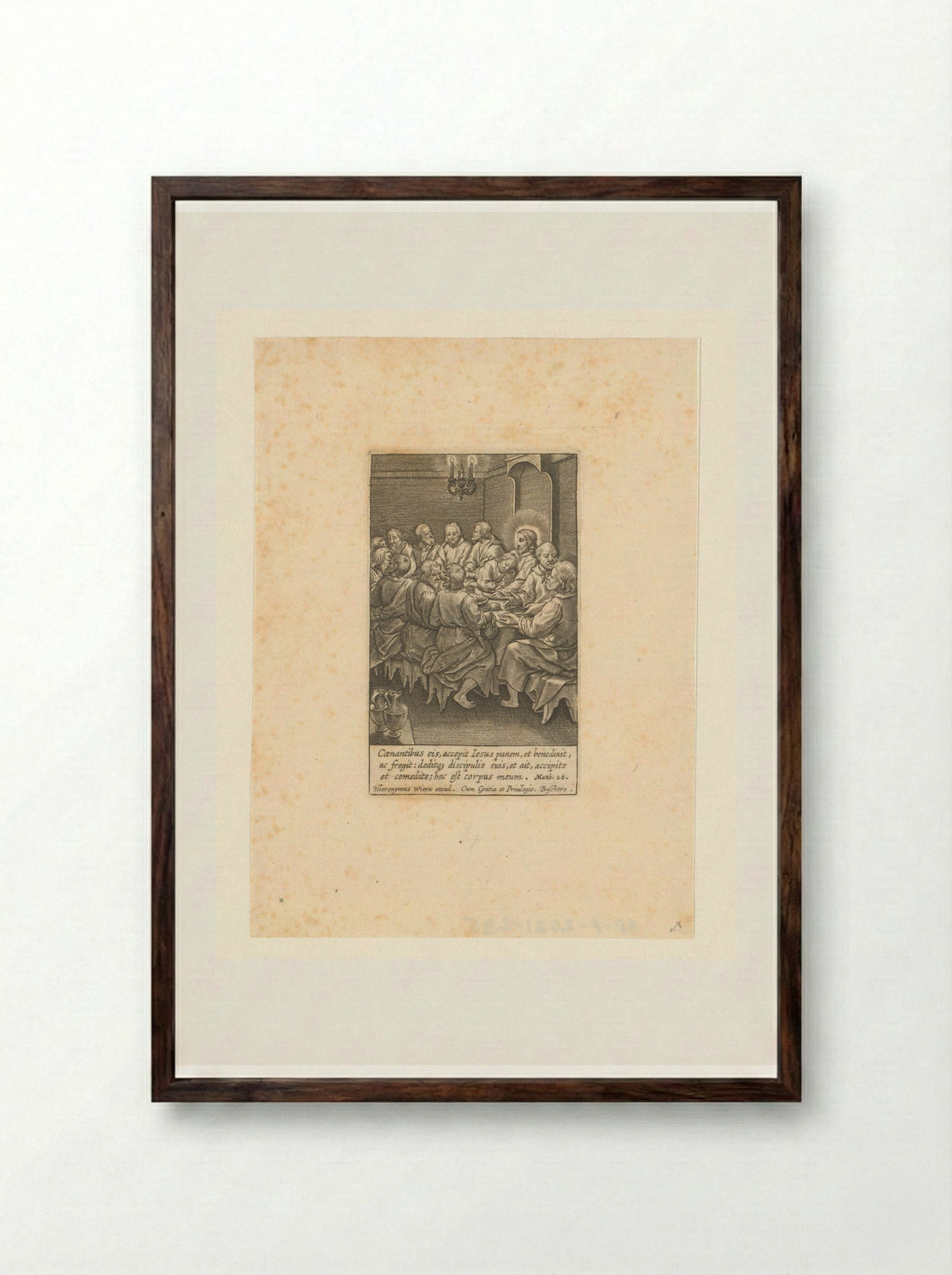 The Last Supper - Hieronymus Wierix - Framed Print Dark Wood