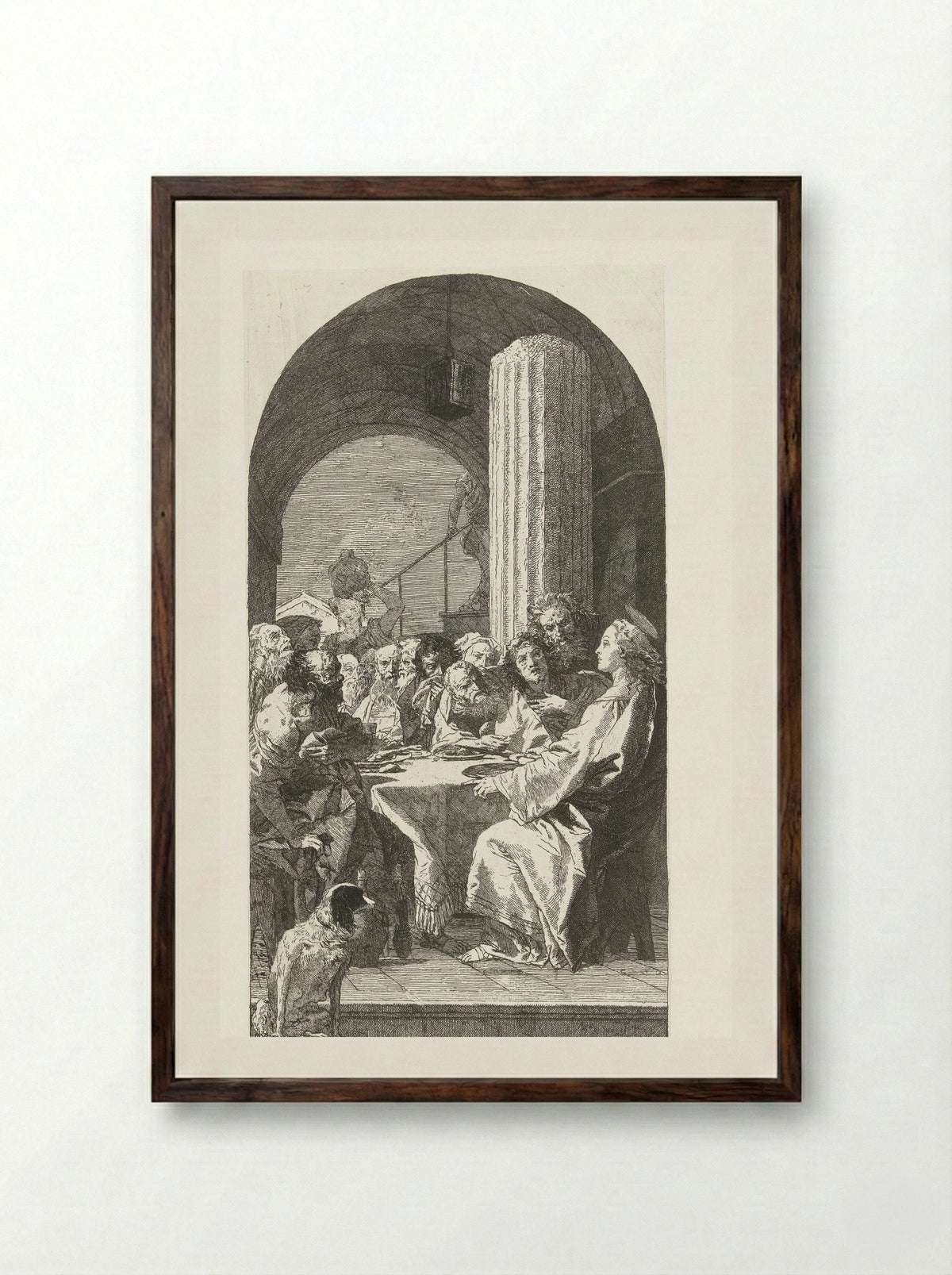 The Last Supper - Anton Maria I Zanetti - Framed Print Dark Wood