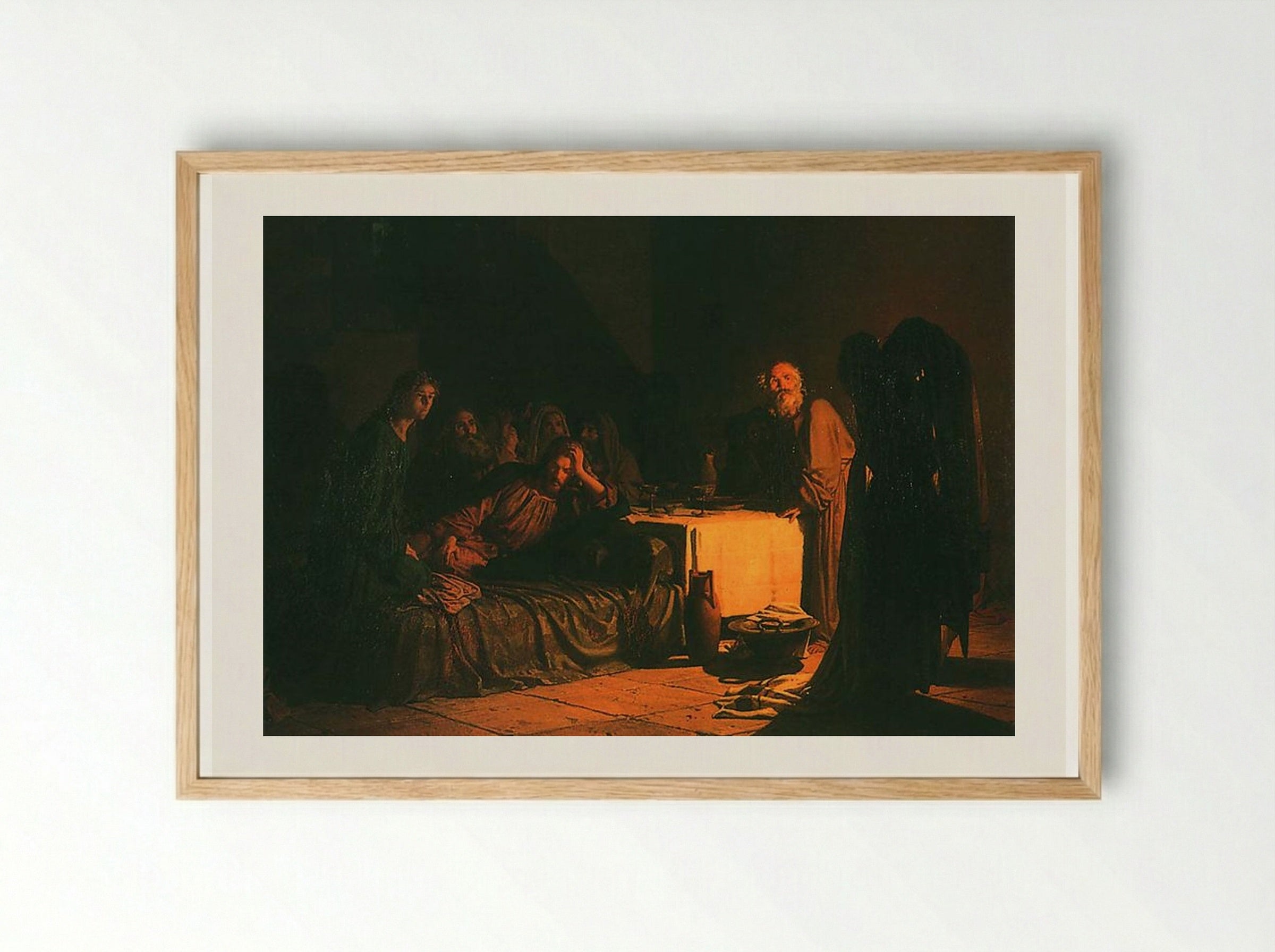 The Last Supper - Nikolai Ge - Framed Print Wood