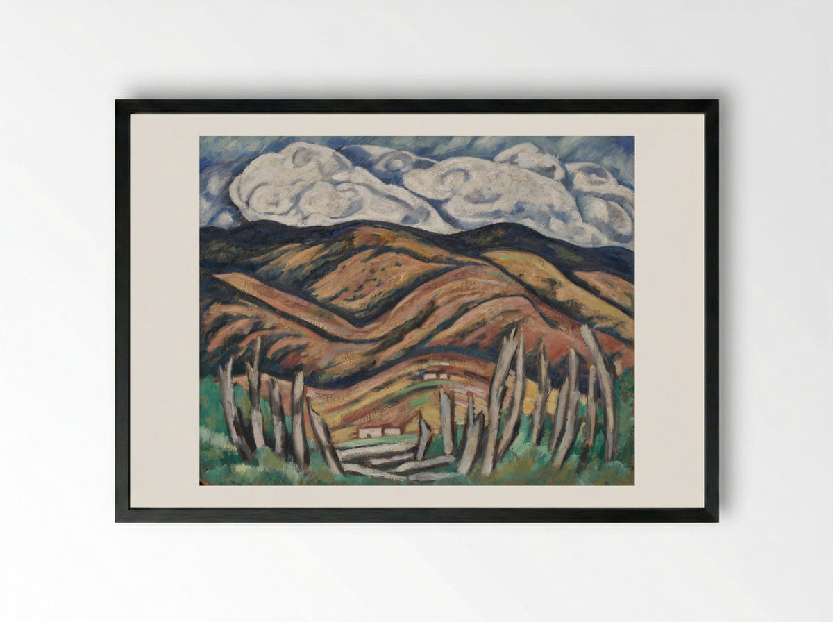 The Last of New England—The Beginning of New Mexico - Marsden Hartley - Framed Print Black