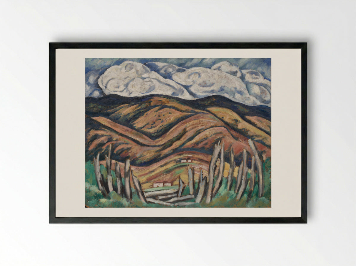 The Last of New England—The Beginning of New Mexico - Marsden Hartley - Framed Print Black