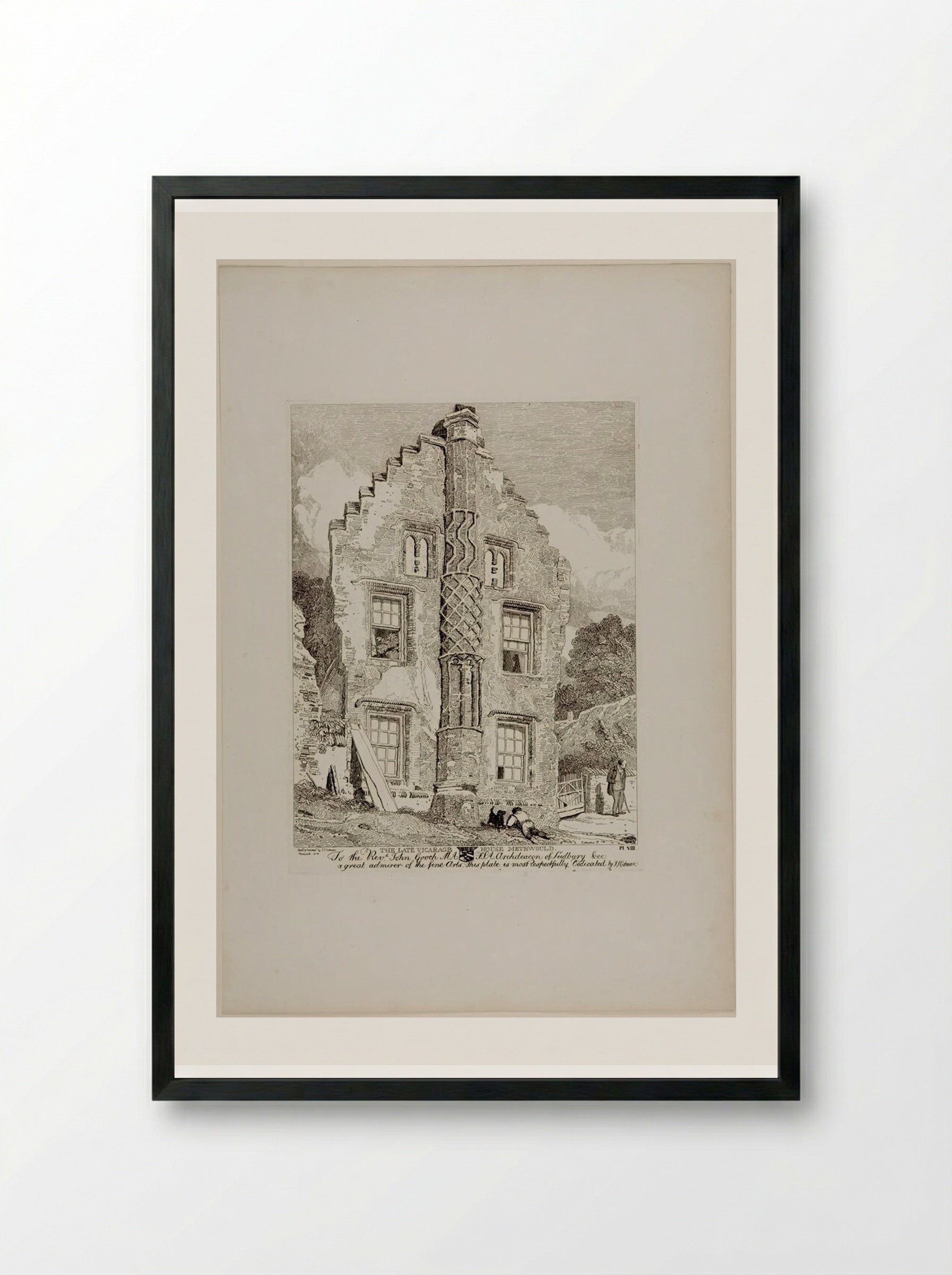 The Late Vicarage House, Methwold - John Sell Cotman - Framed Print Black