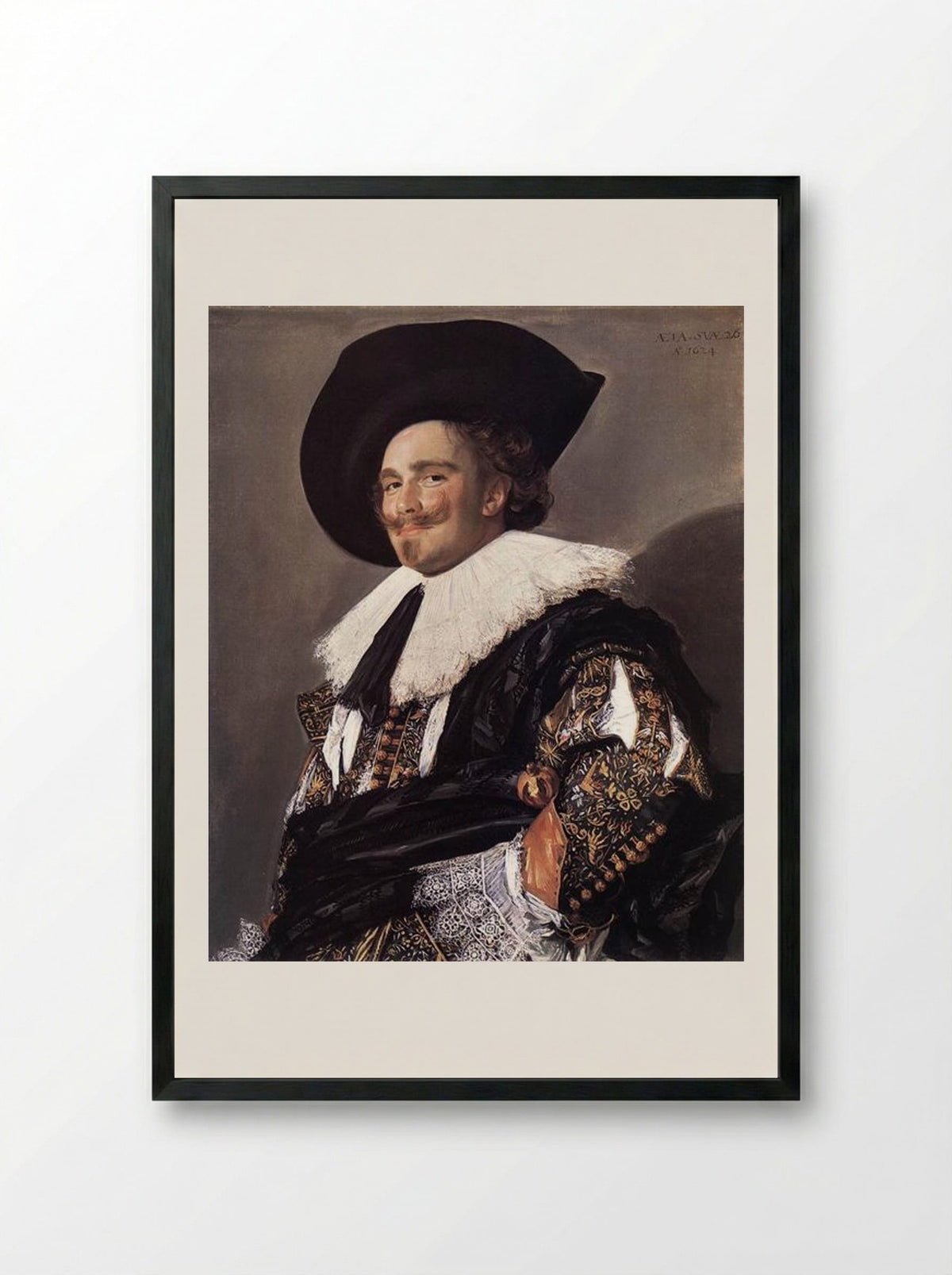 The Laughing Cavalier - Frans Hals - Framed Print Black
