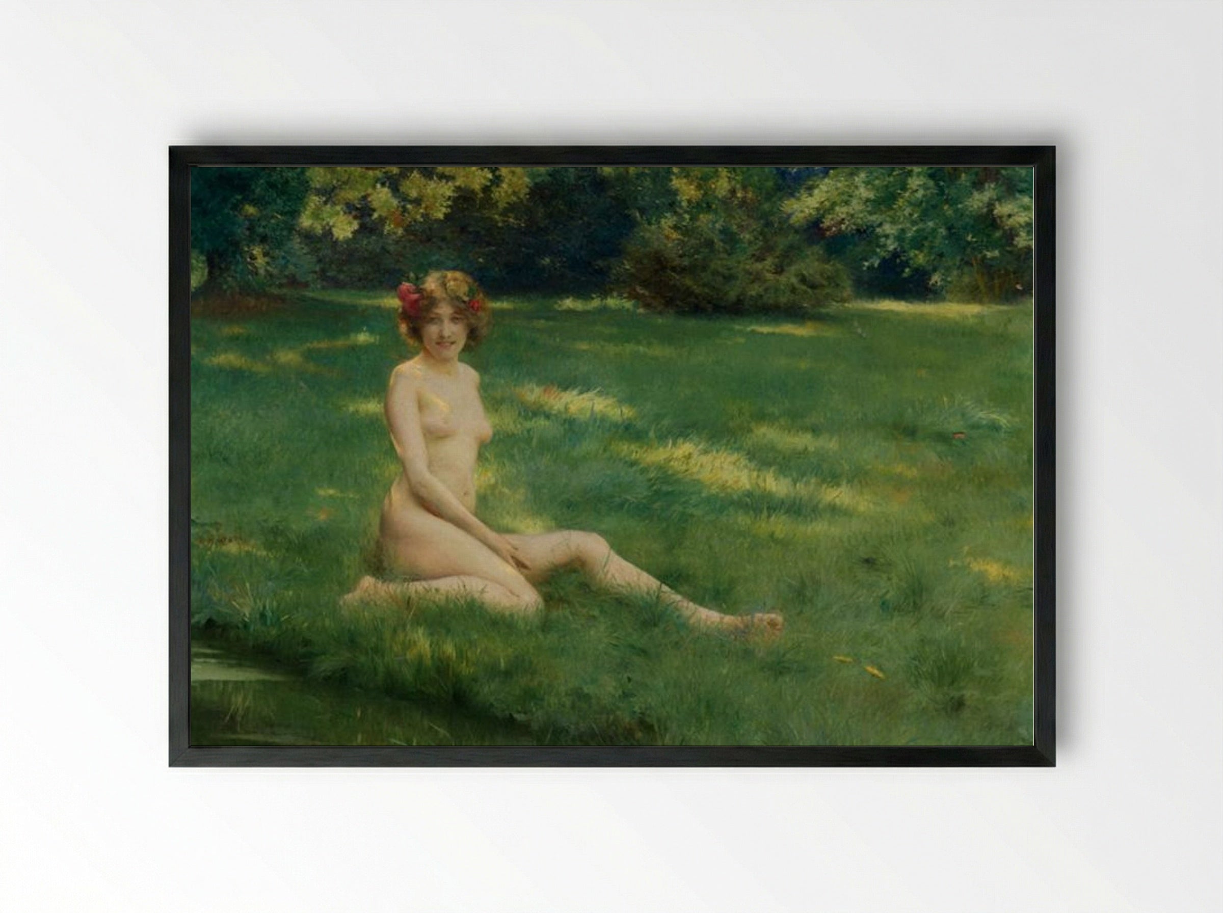 The Laughing Maid - Julius LeBlanc Stewart - Framed Print Black