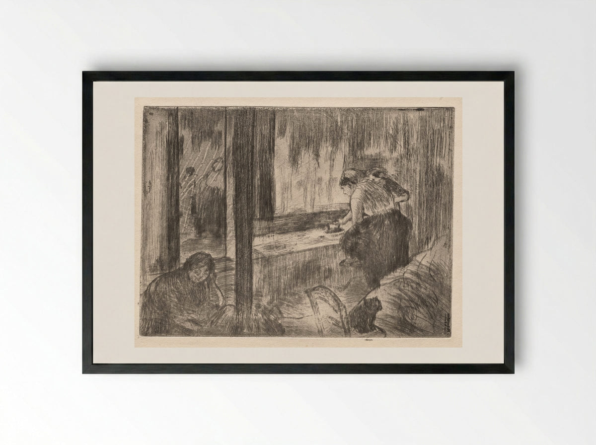 The Laundresses - Edgar Degas - Framed Print Black