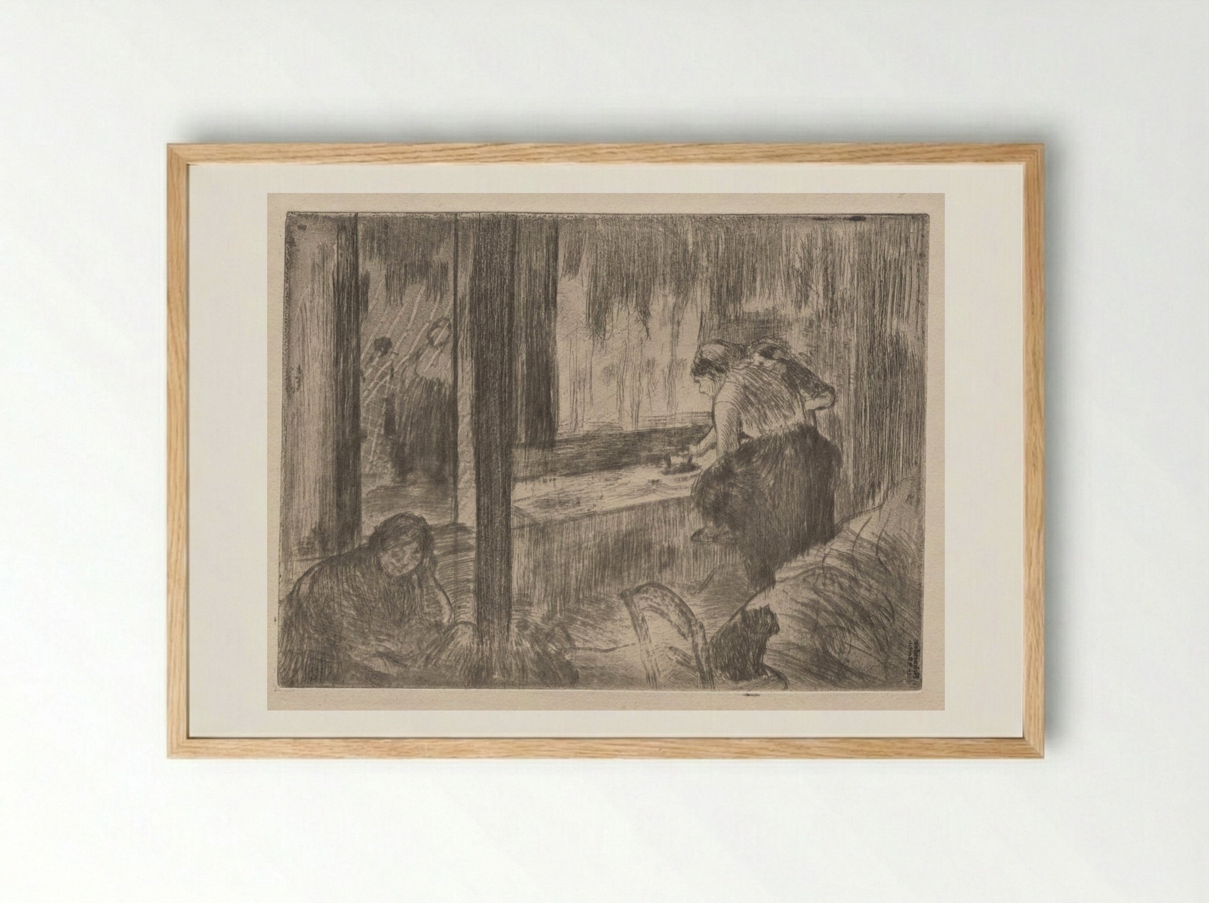 The Laundresses - Edgar Degas - Framed Print Wood