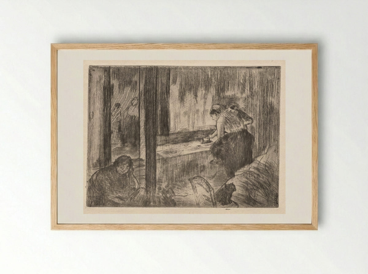 The Laundresses - Edgar Degas - Framed Print Wood