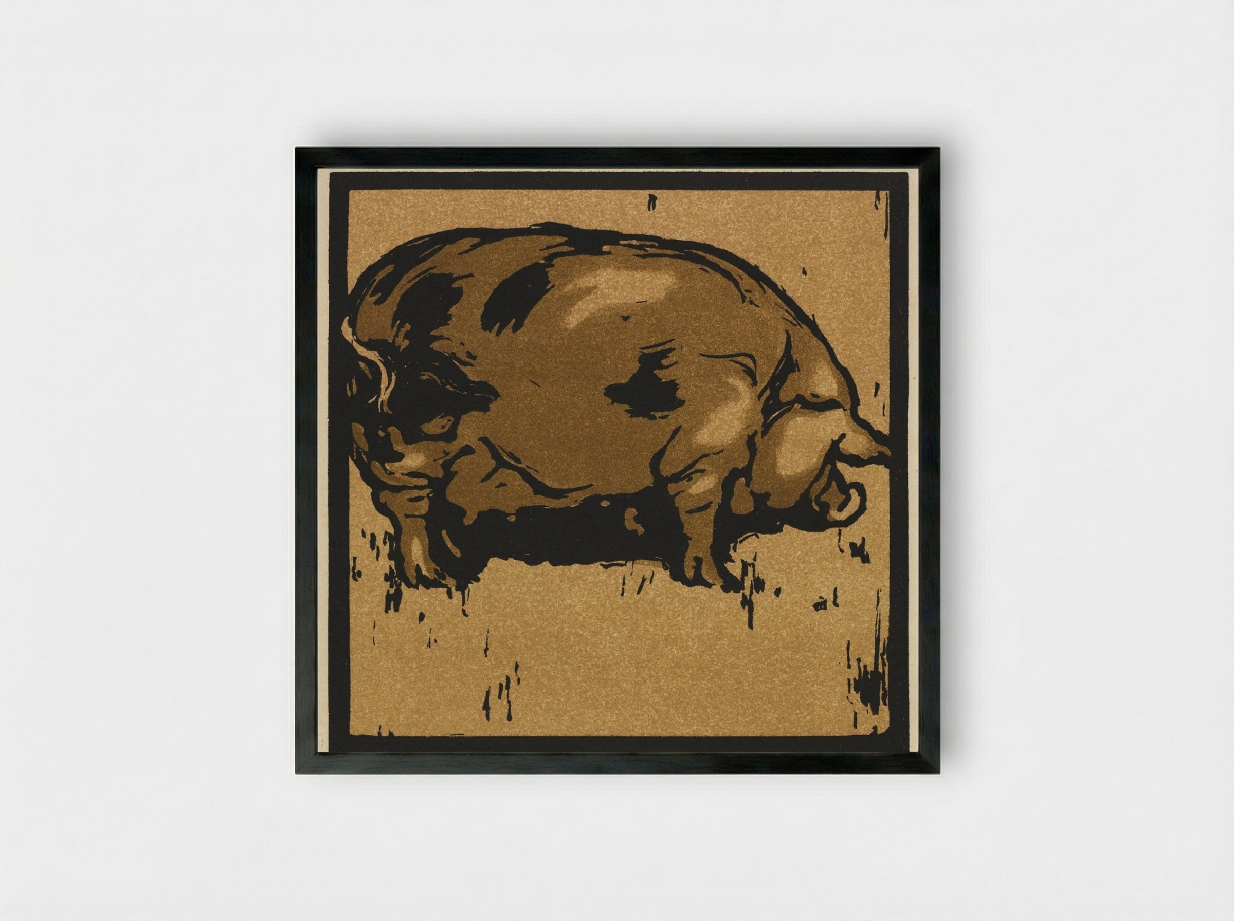 The Learned Pig - William Nicholson - Framed Print Black