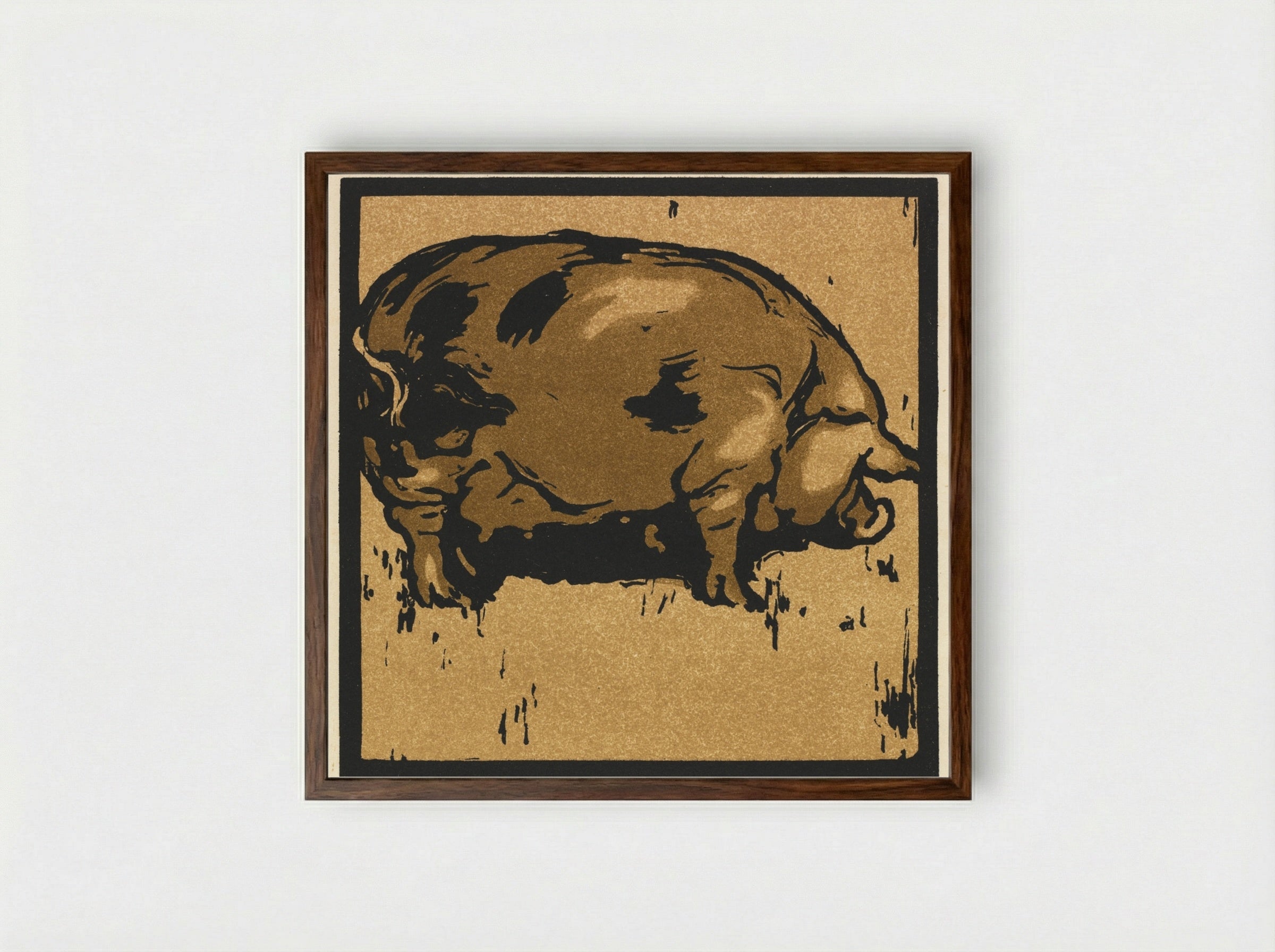 The Learned Pig - William Nicholson - Framed Print Dark Wood