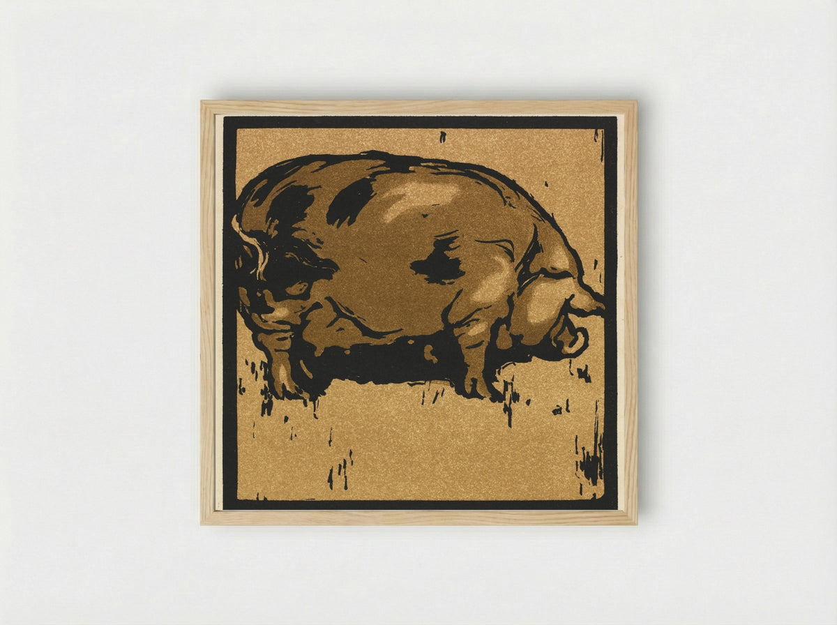 The Learned Pig - William Nicholson - Framed Print Wood