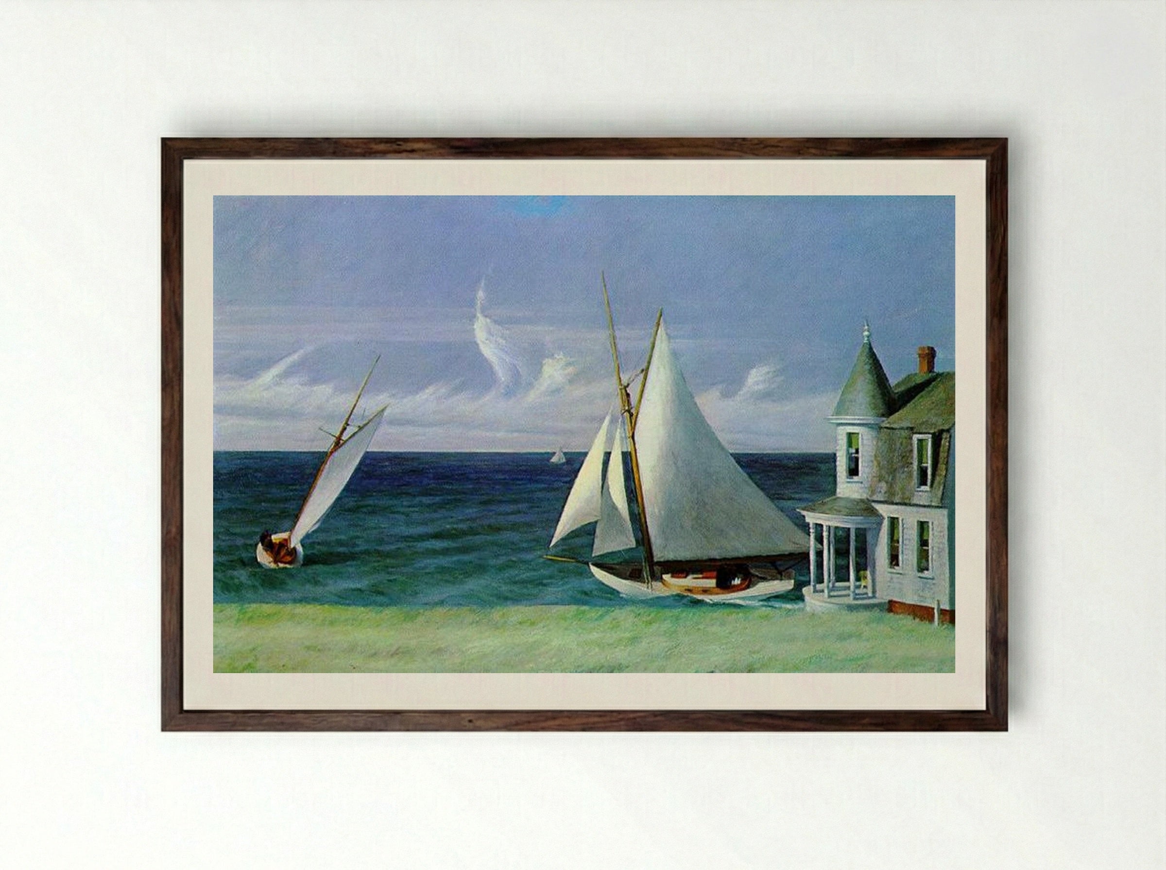 The Lee Shore - Edward Hopper - Framed Print Dark Wood
