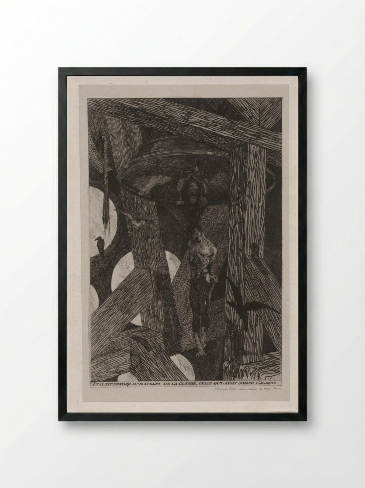 The Legend and Adventures of Ulenspiefel and Lamme Goedzak: The Hanged Man - Félicien Rops - Framed Print Black