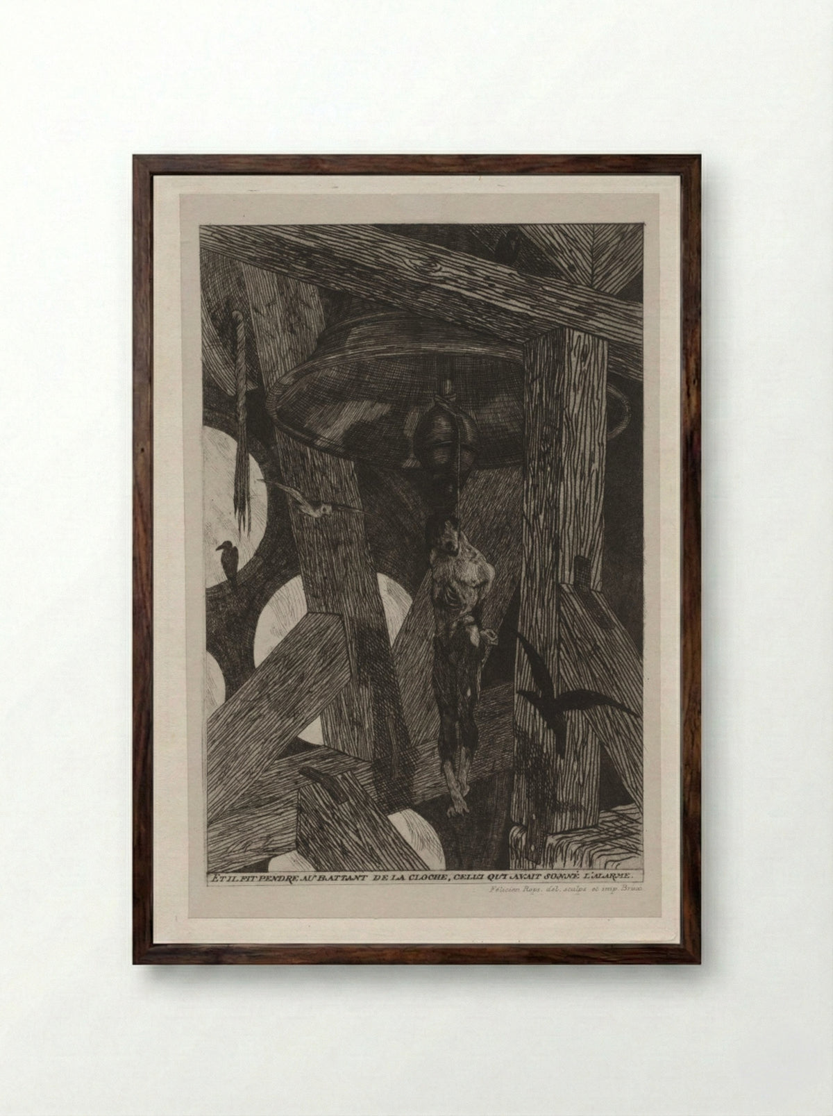 The Legend and Adventures of Ulenspiefel and Lamme Goedzak: The Hanged Man - Félicien Rops - Framed Print Dark Wood