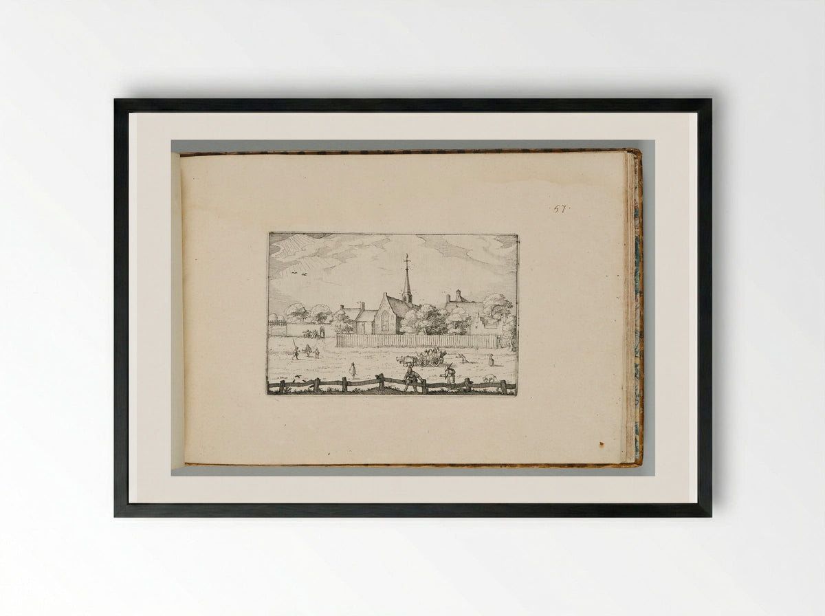 The Leper-House at Haarlem - Claes Jansz. Visscher - Framed Print Black