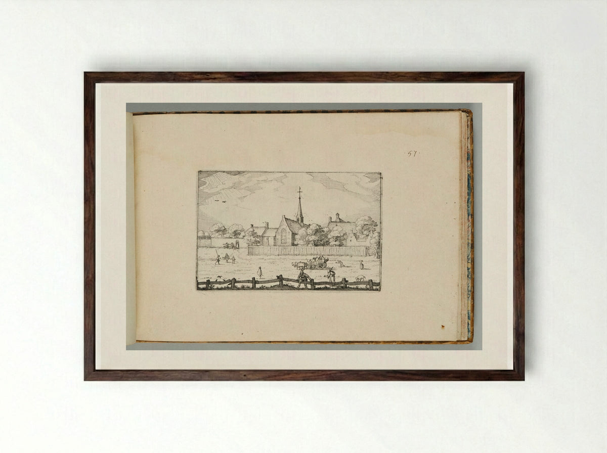 The Leper-House at Haarlem - Claes Jansz. Visscher - Framed Print Dark Wood