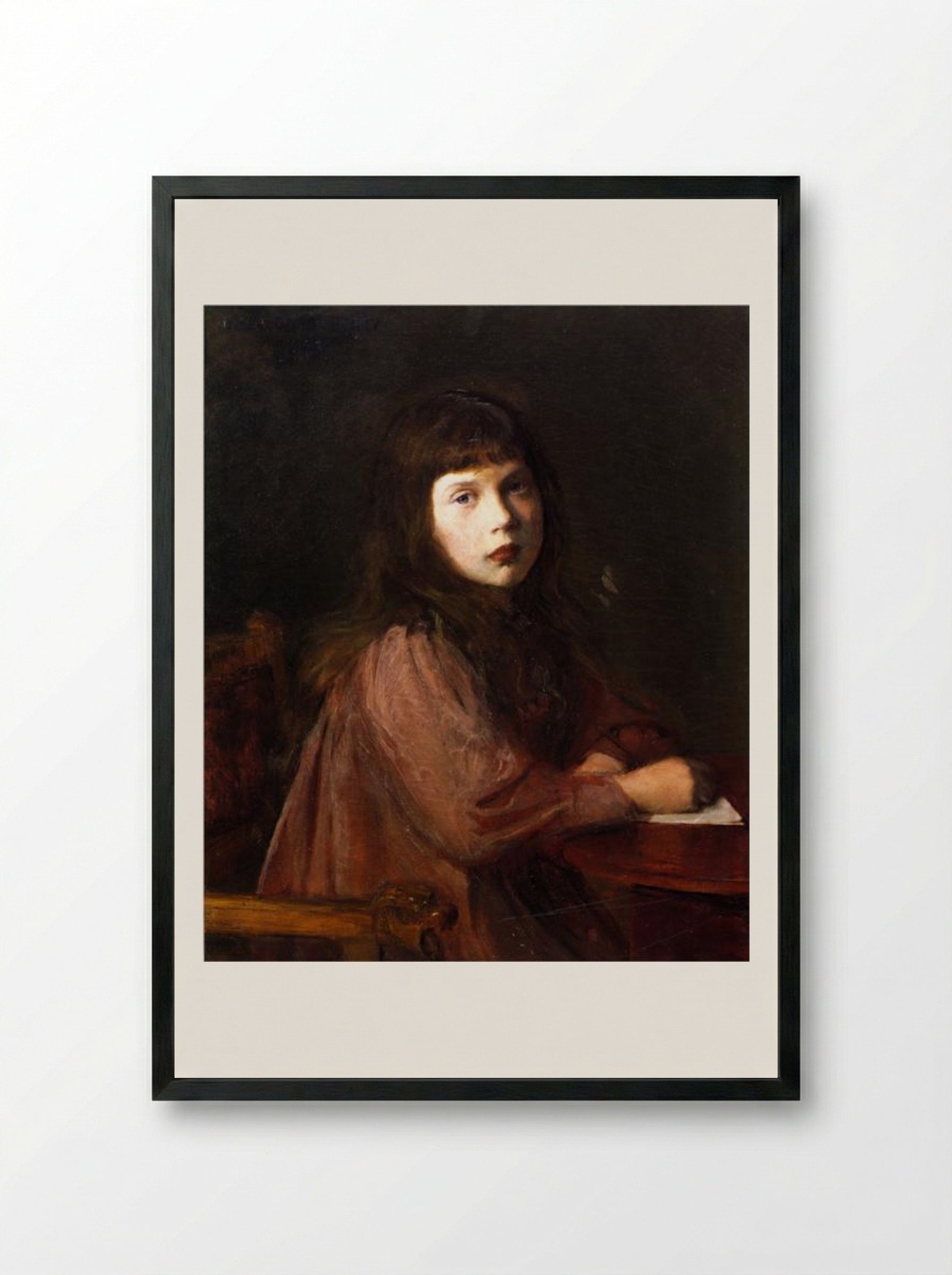The Letter - Lilla Cabot Perry - Framed Print Black