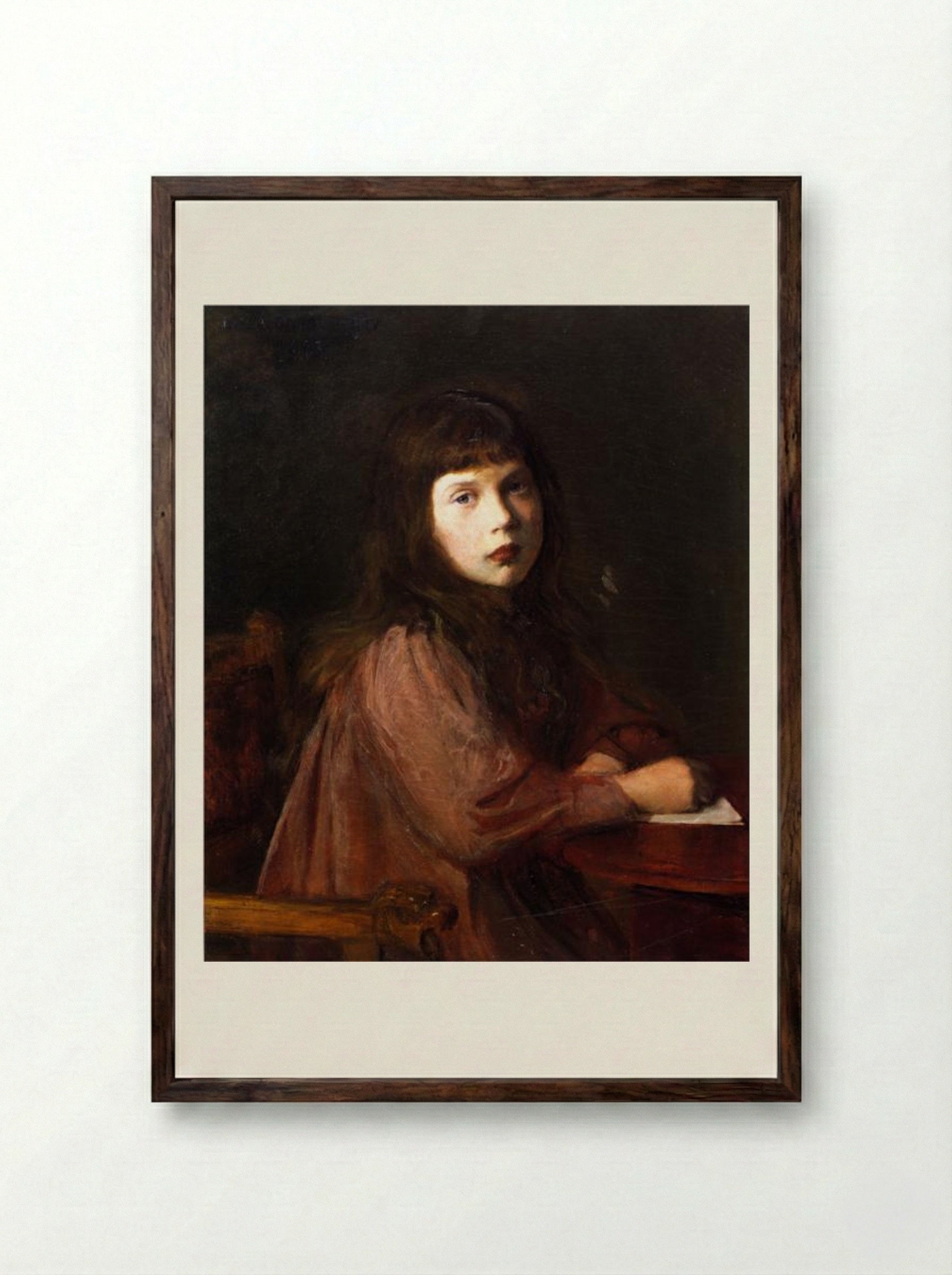 The Letter - Lilla Cabot Perry - Framed Print Dark Wood
