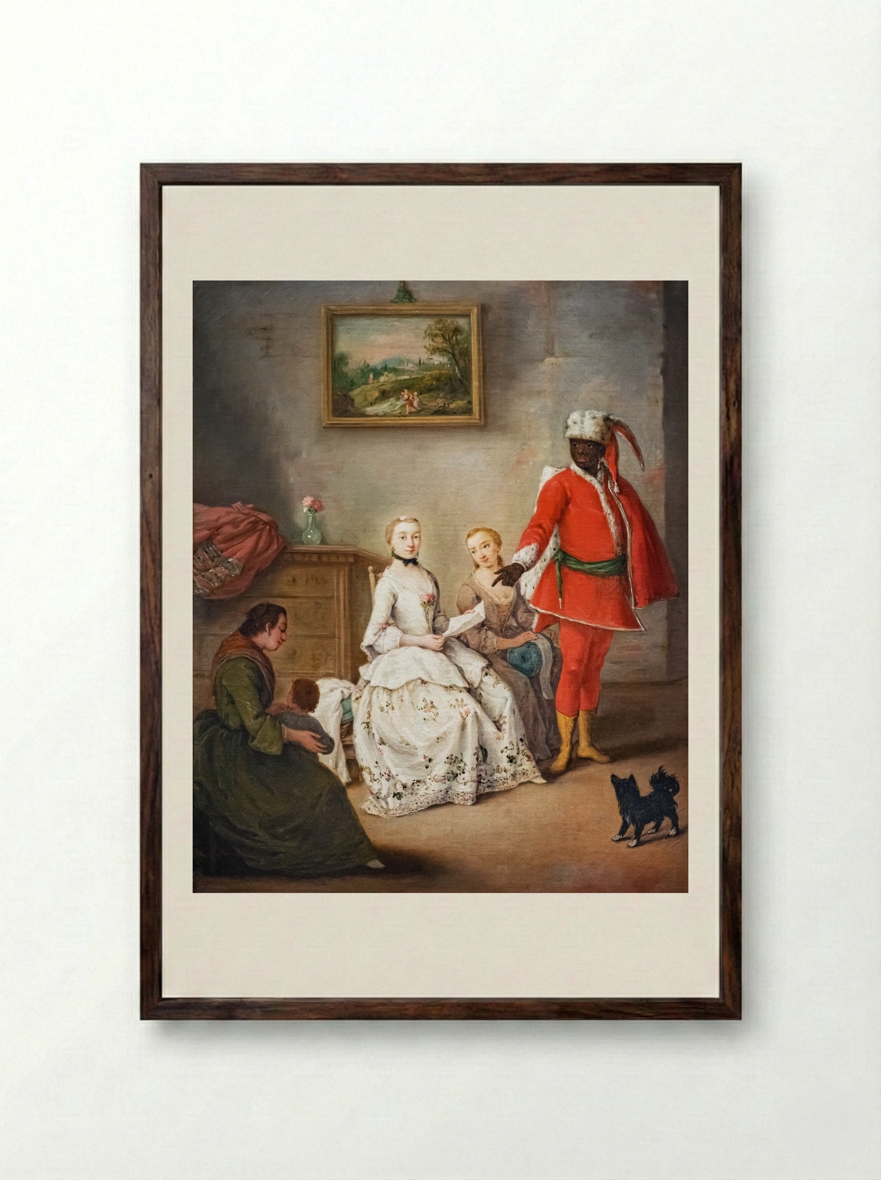 The Letter - Pietro Longhi - Framed Print Dark Wood