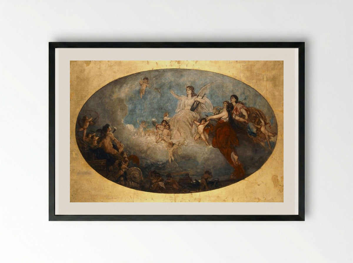 The Liberal Arts with their Spirits - Nikolaos Gyzis - Framed Print Black