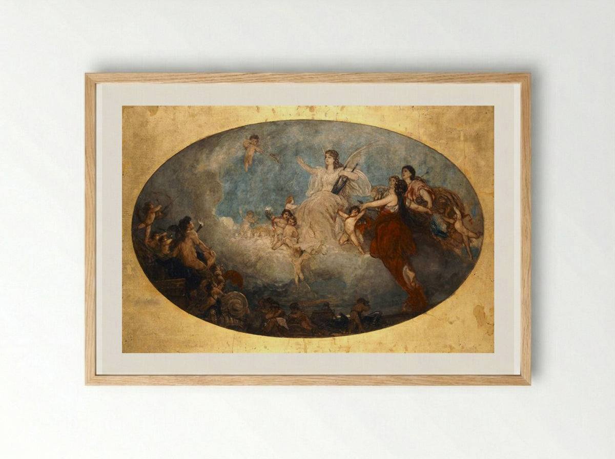 The Liberal Arts with their Spirits - Nikolaos Gyzis - Framed Print Wood