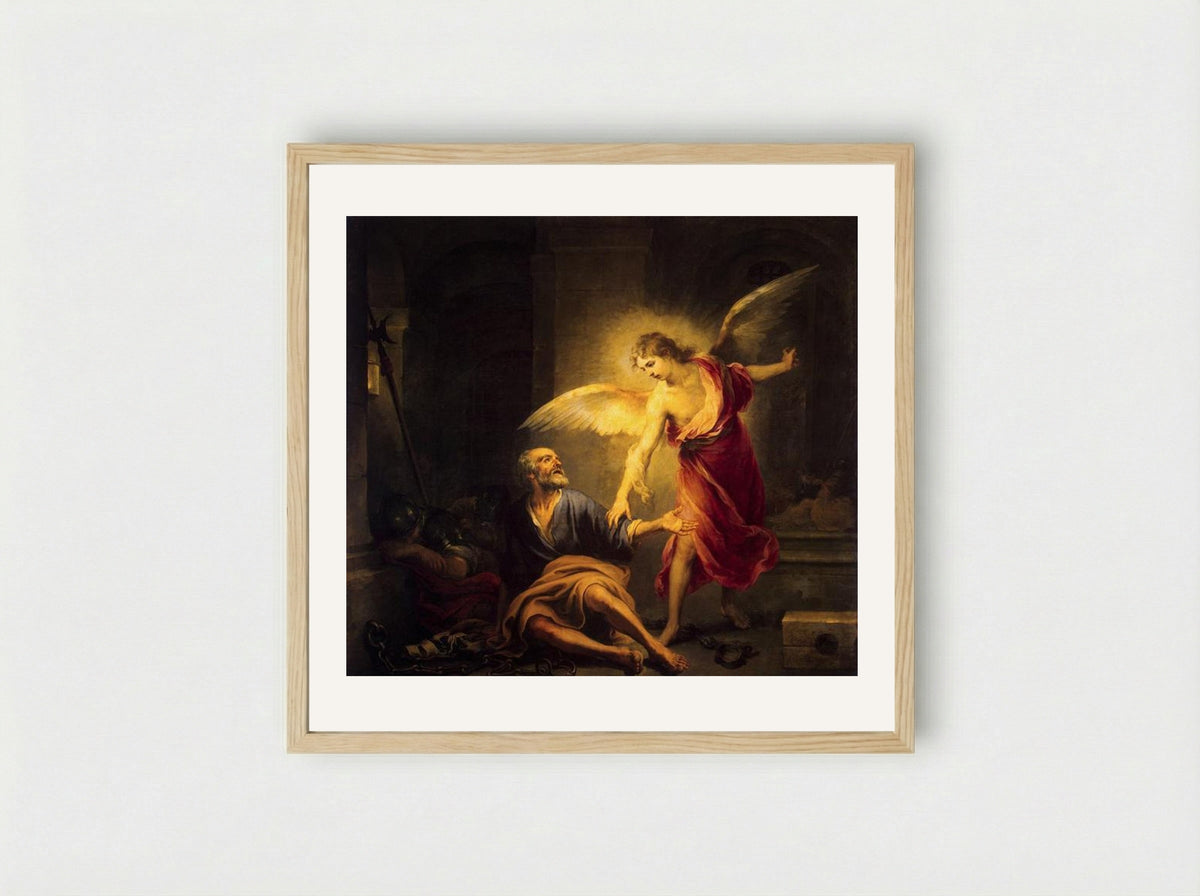 The Liberation of Saint Peter - Bartolomé Esteban Murillo - Framed Print Wood