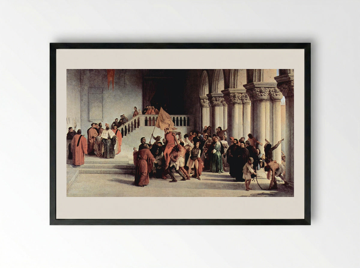 The Liberation of Vettor Pisani - Francesco Hayez - Framed Print Black