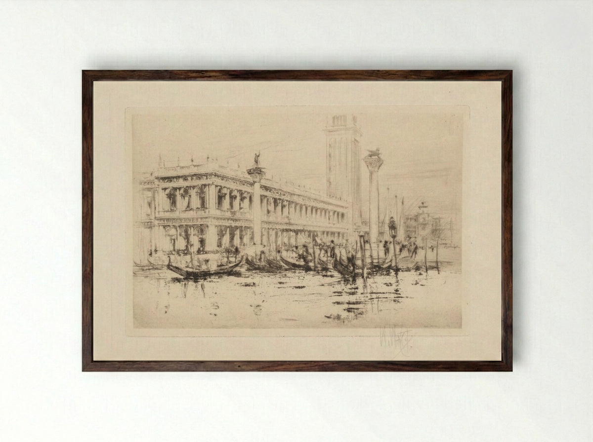 The Library of St. Mark’s - William Walcot - Framed Print Dark Wood