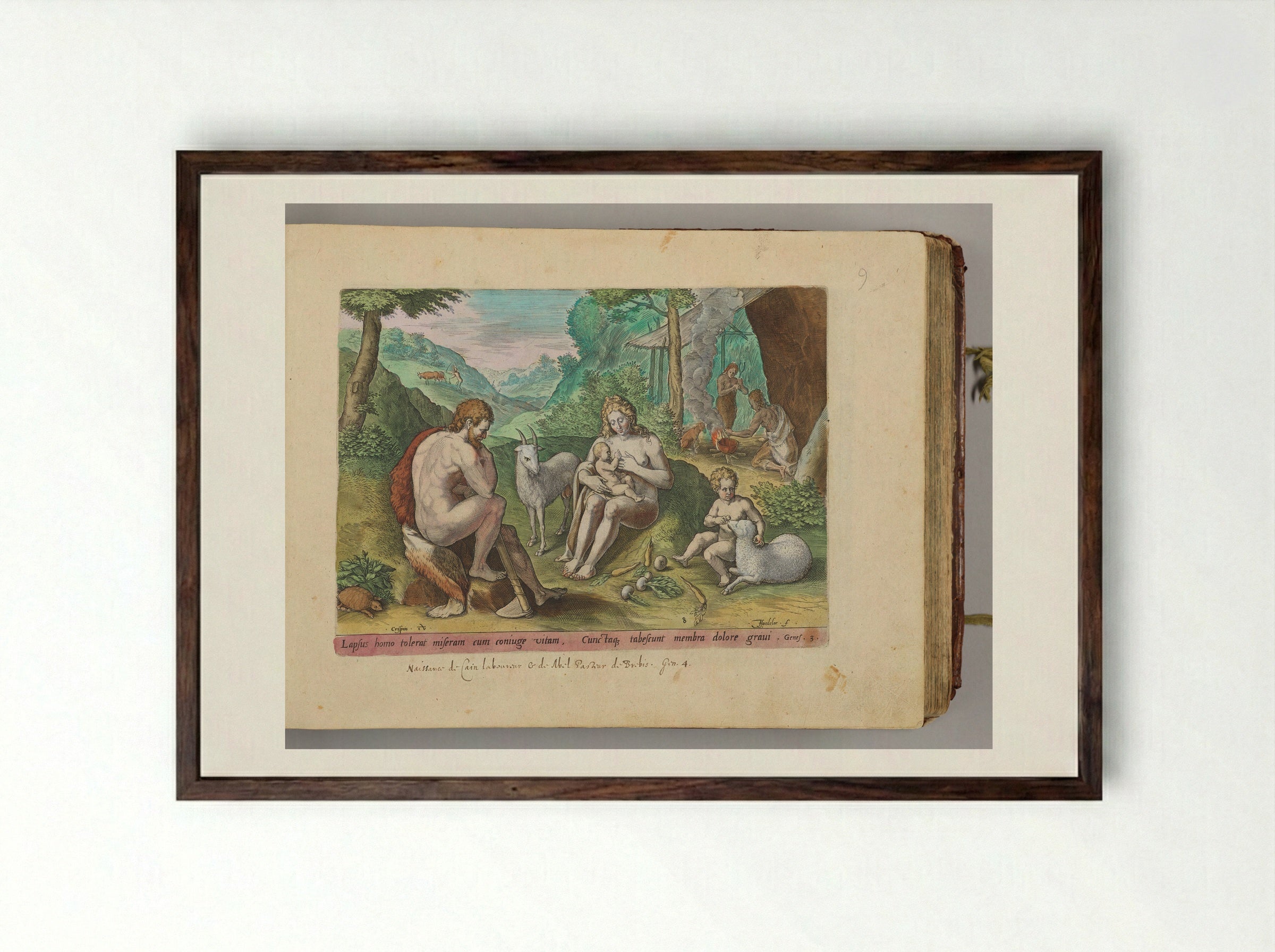 The Life of the First Parents - Johann Sadeler I - Framed Print Dark Wood