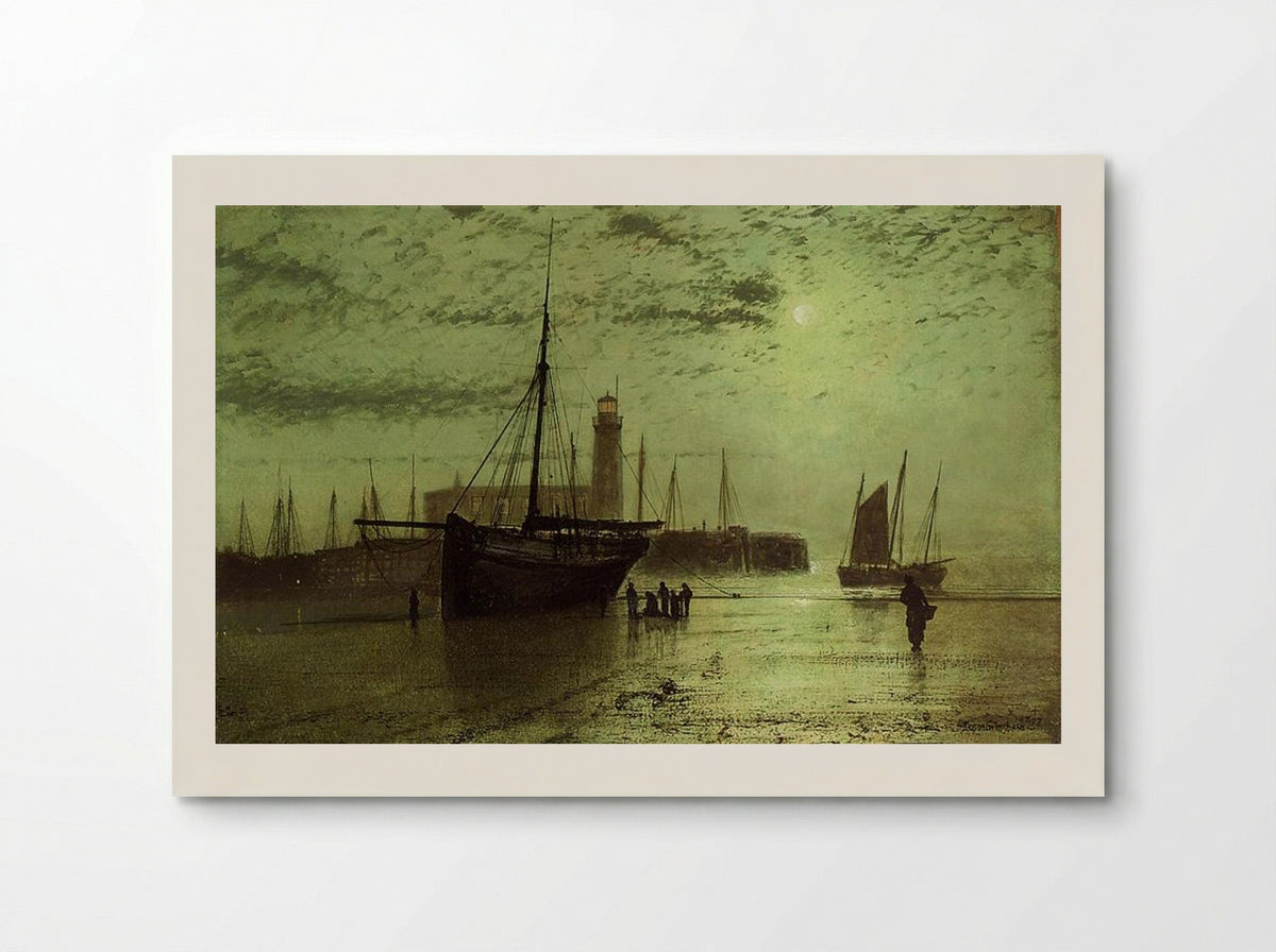 The Lighthouse at Scarborough - John Atkinson Grimshaw - Poster