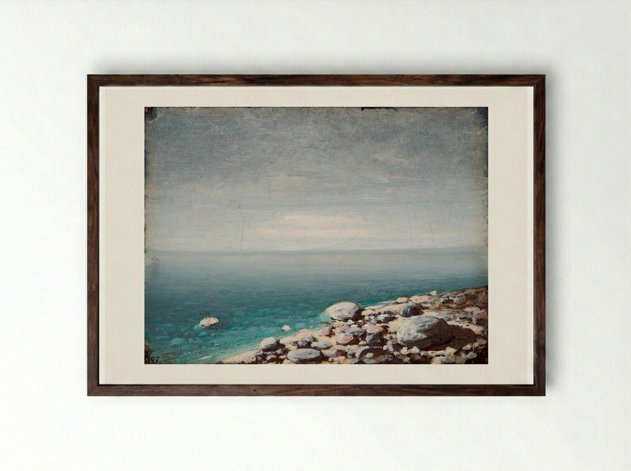The Limpid Water. Gloomy Day. Crimea - Arkhip Kuindzhi - Framed Print Dark Wood