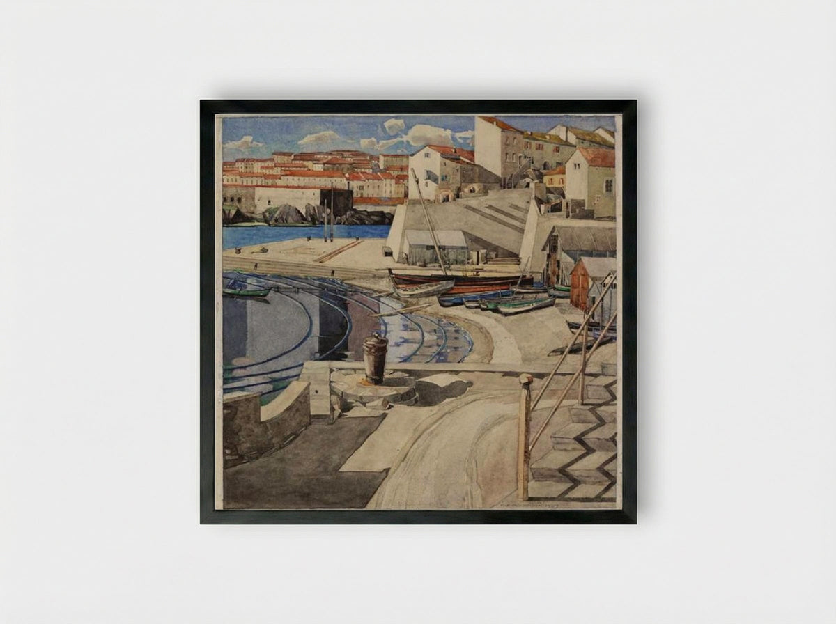 The Little Bay, Port Vendres - Charles Rennie Mackintosh - Framed Print Black