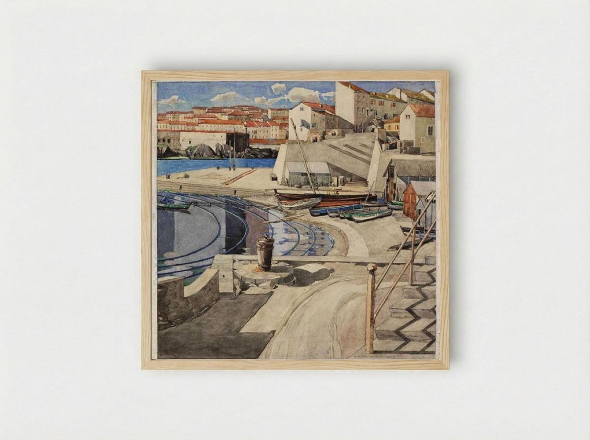 The Little Bay, Port Vendres - Charles Rennie Mackintosh - Framed Print Wood
