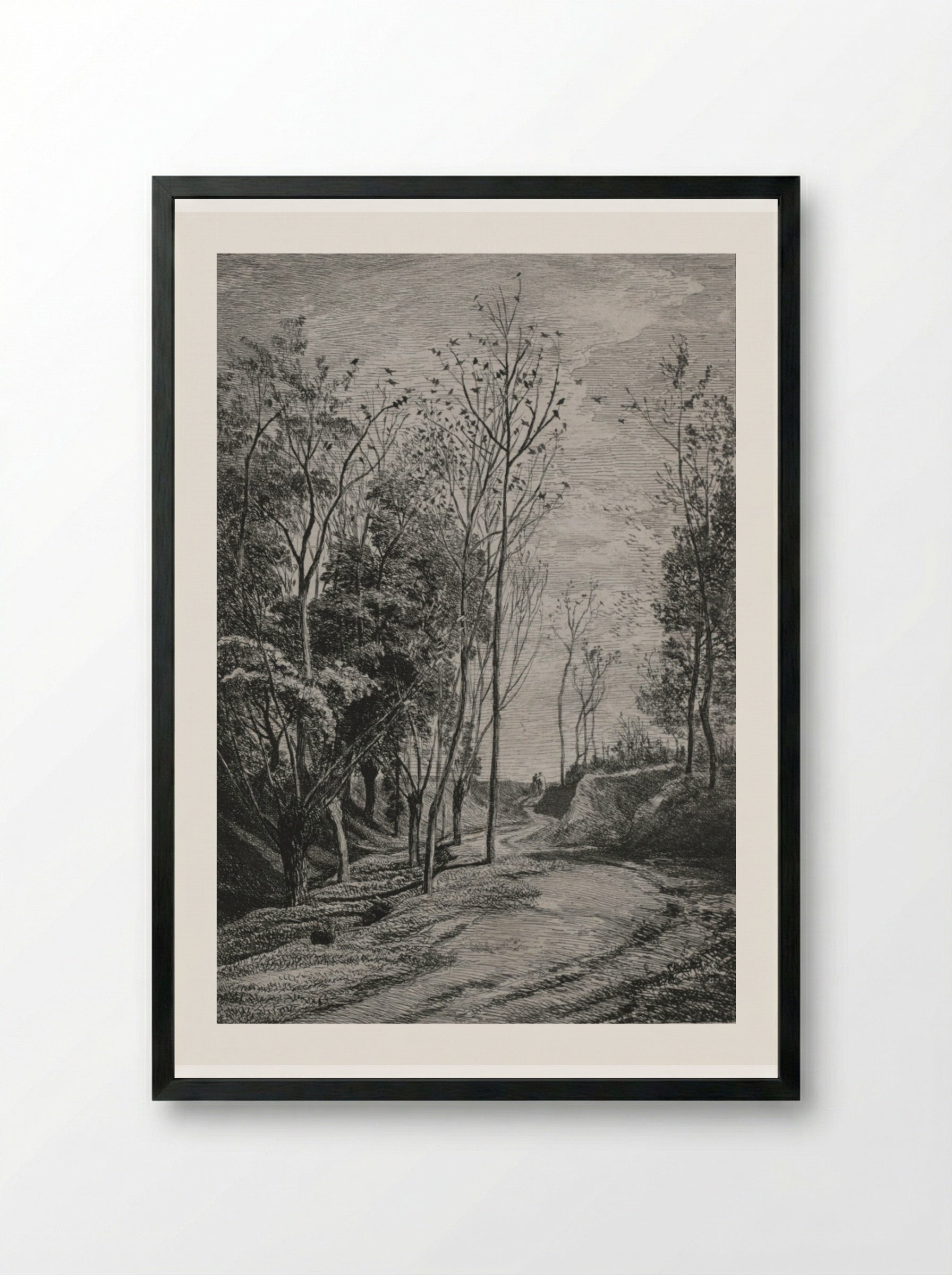 The Little Birds - Charles-François Daubigny - Framed Print Black