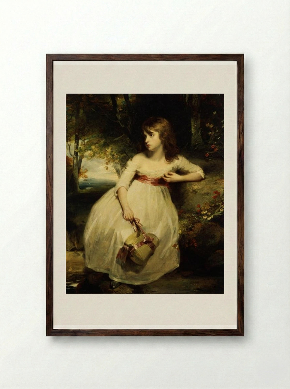 The Little Gardener - John Hoppner - Framed Print Dark Wood
