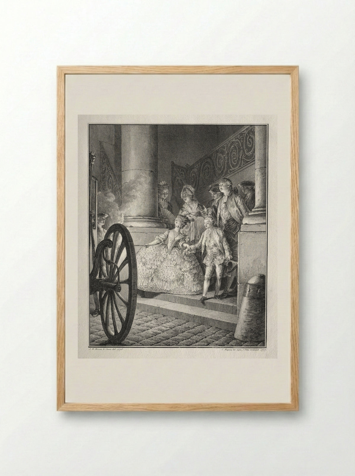 The Little Godparents - Jean-Michel Moreau - Framed Print Wood