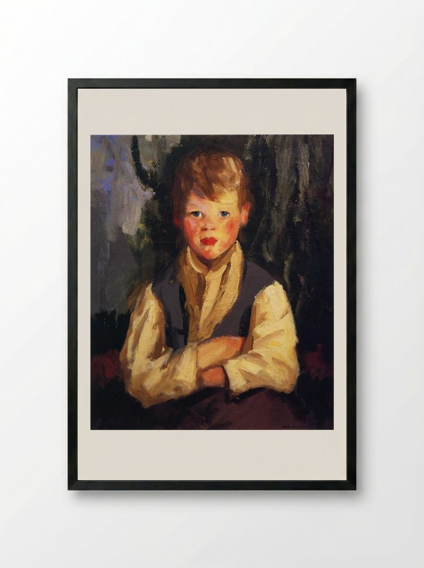 The Little Irishman - Robert Henri - Framed Print Black
