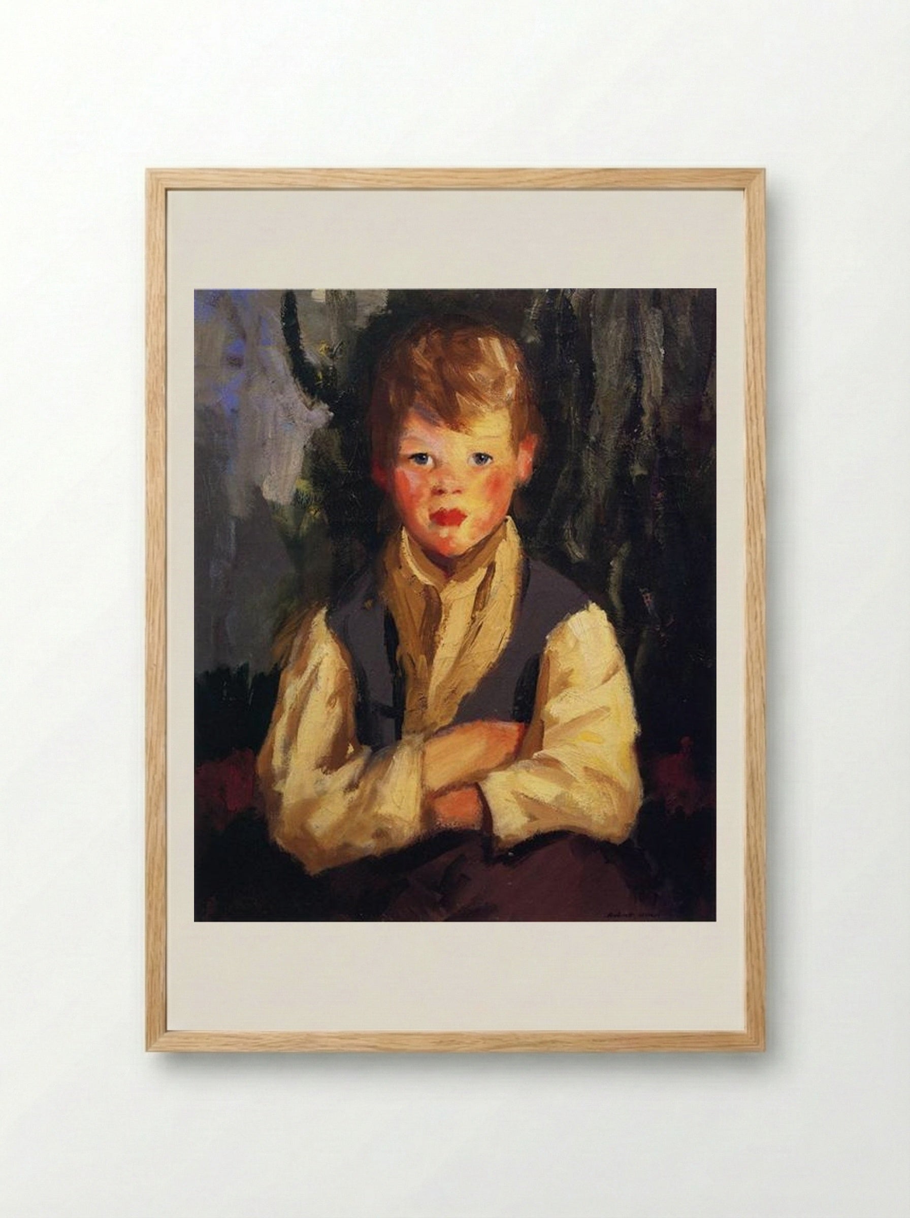The Little Irishman - Robert Henri - Framed Print Wood