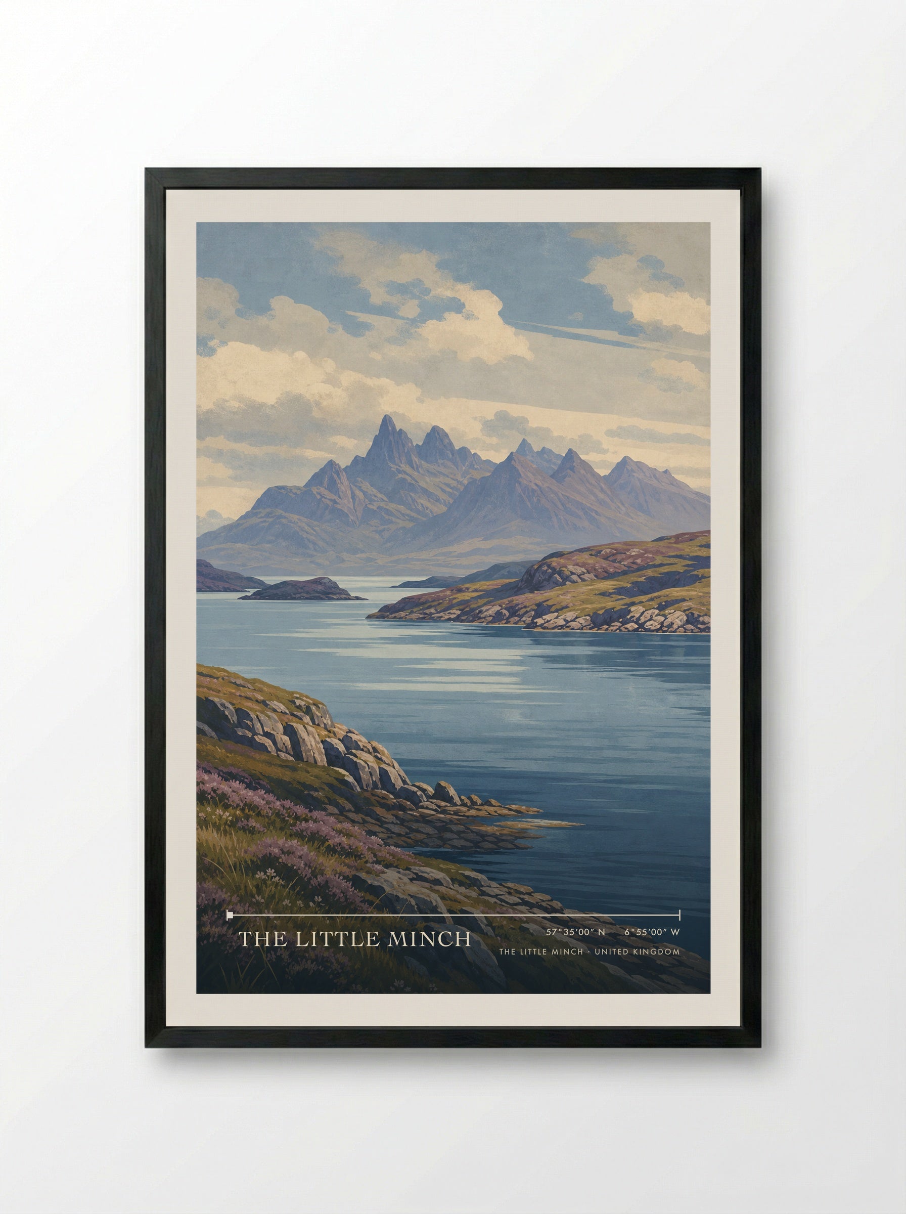 The Little Minch United Kingdom Travel Poster - Framed Print Black