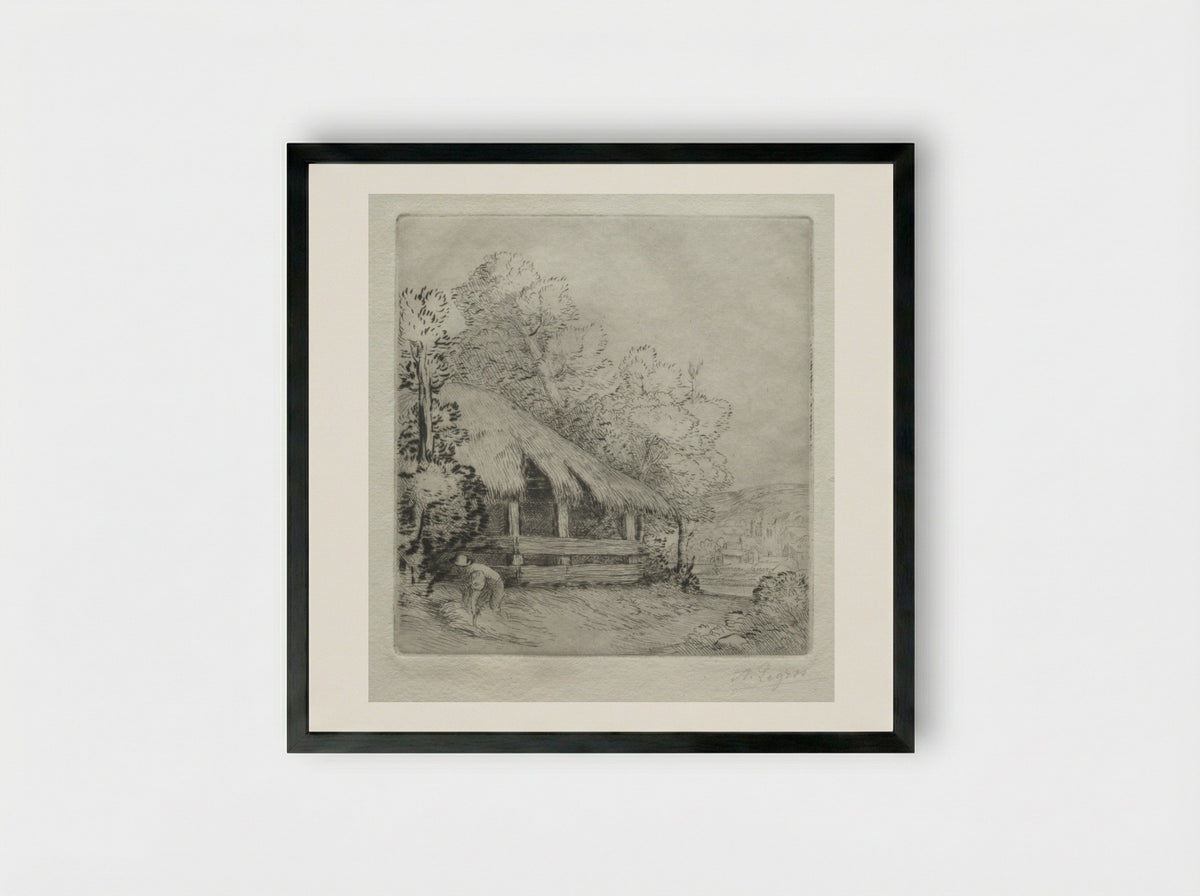 The Little Shed (Le Petit Hangar) - Alphonse Legros - Framed Print Black