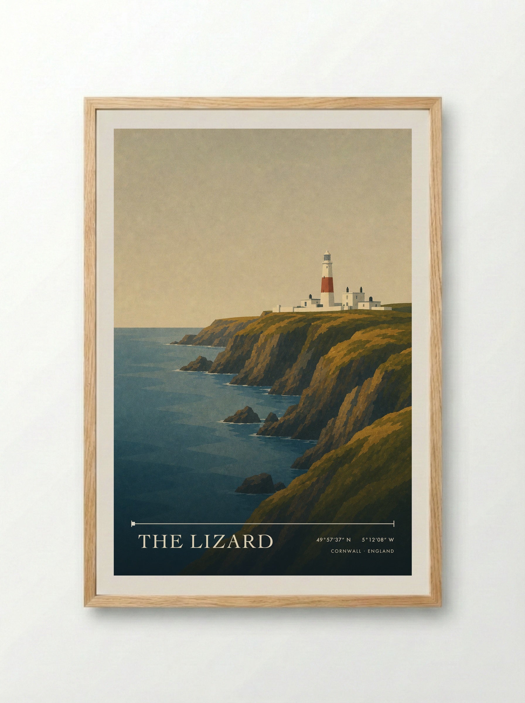 The Lizard Cornwall Travel Poster - Framed Print Wood